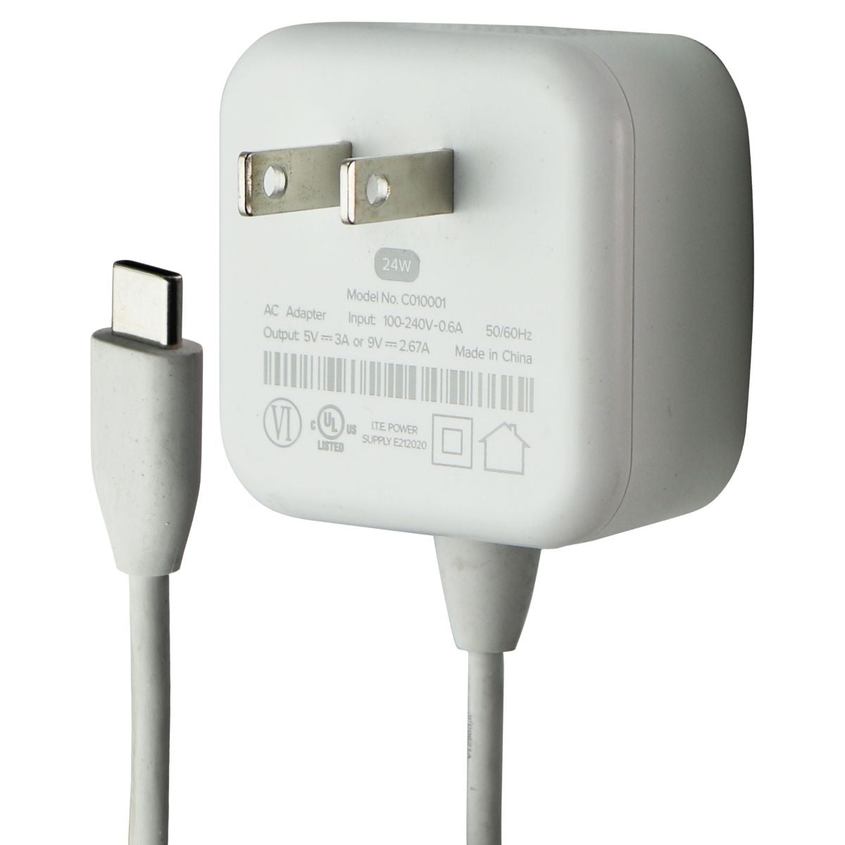 Eero (24-Watt) 9V/2.67A USB-C AC Adapter Wall Charger Power Supply White C010001 Multipurpose Batteries & Power - Multipurpose AC to DC Adapters eero - Simple Cell Bulk Wholesale Pricing - USA Seller