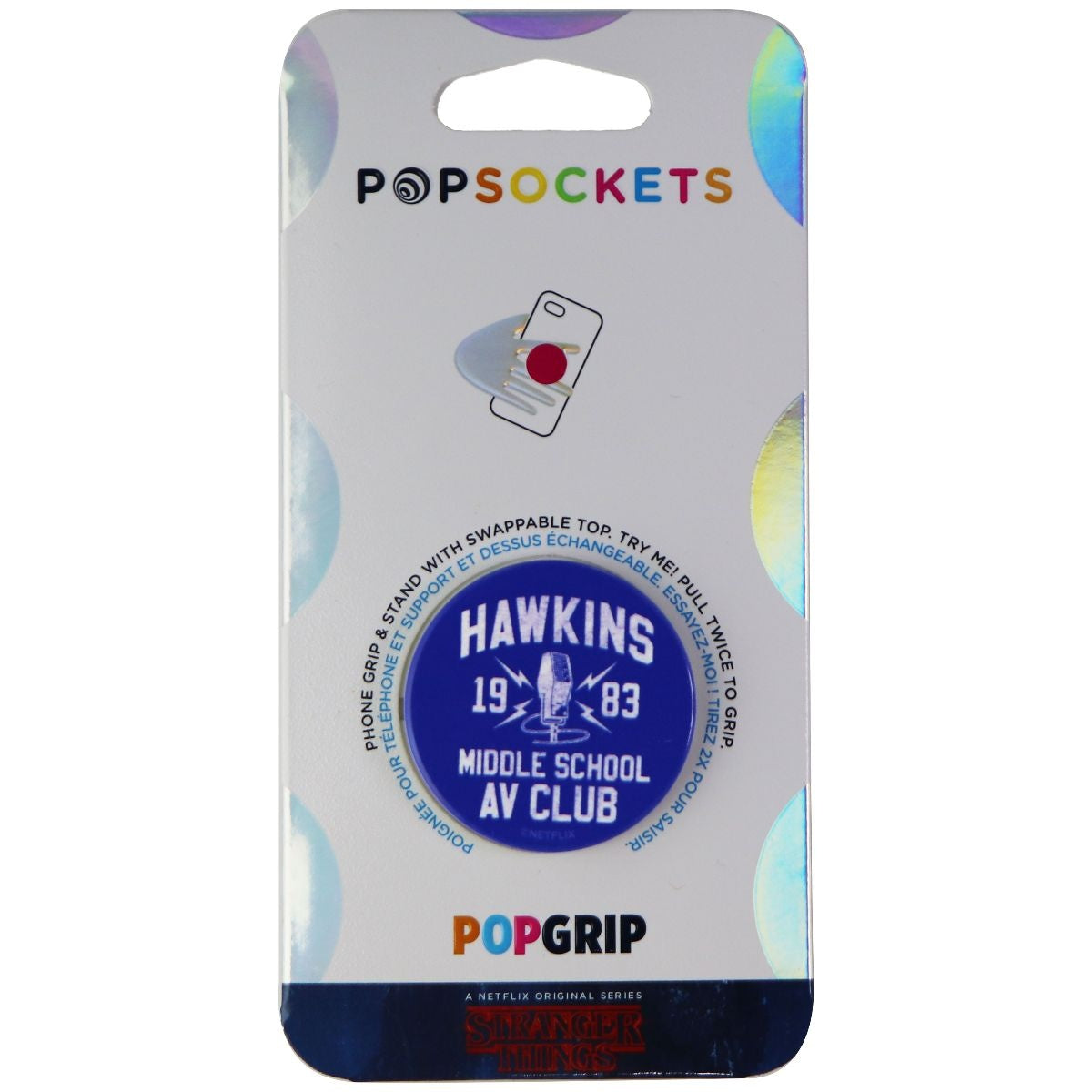 PopSockets Swappable PopGrip Stand & Grip - Stranger Things / Hawkins AV Club Cell Phone - Mounts & Holders PopSockets - Simple Cell Bulk Wholesale Pricing - USA Seller