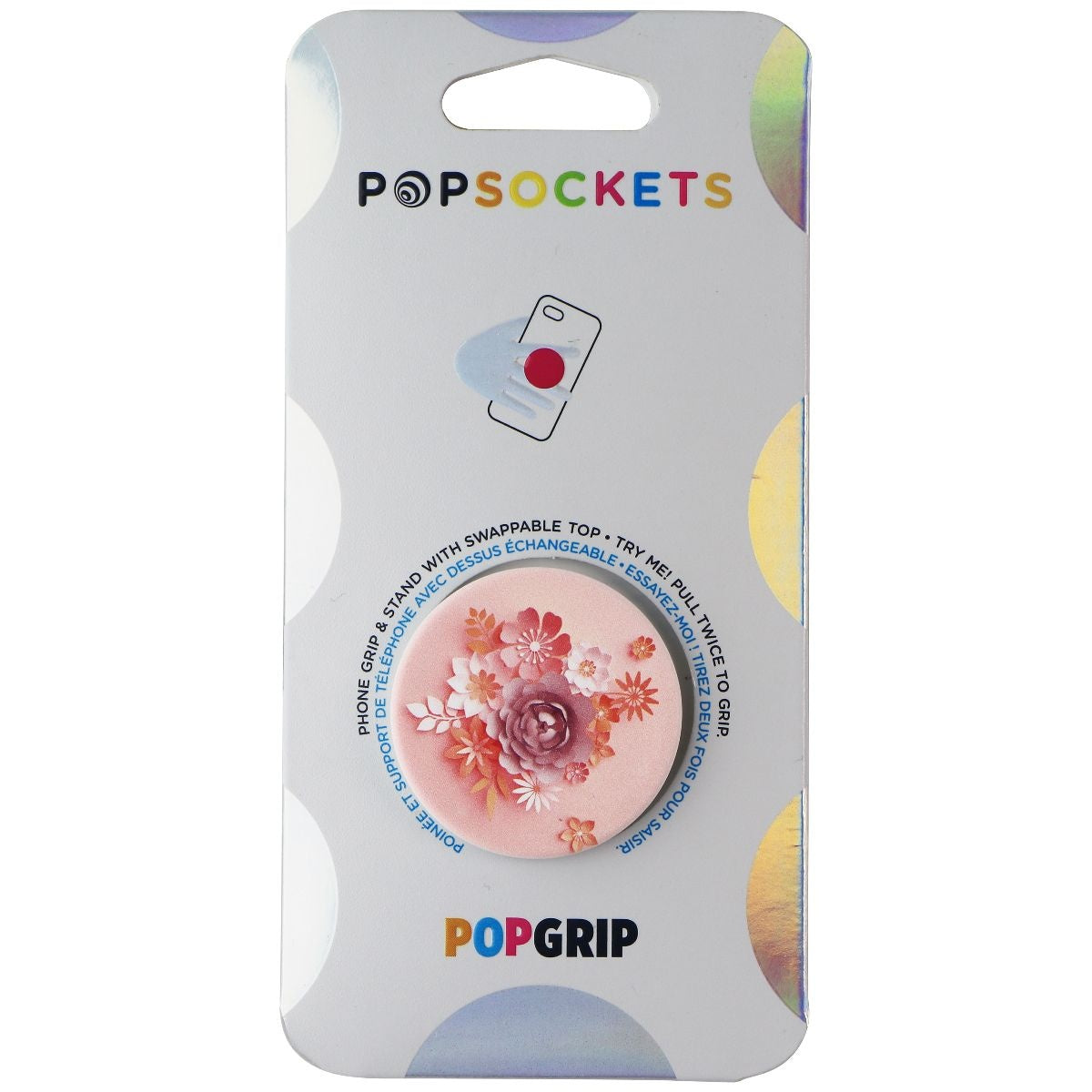 PopSockets PopGrip Phone Grip & Stand with Swappable Top - Paper Posies Cell Phone - Mounts & Holders PopSockets - Simple Cell Bulk Wholesale Pricing - USA Seller