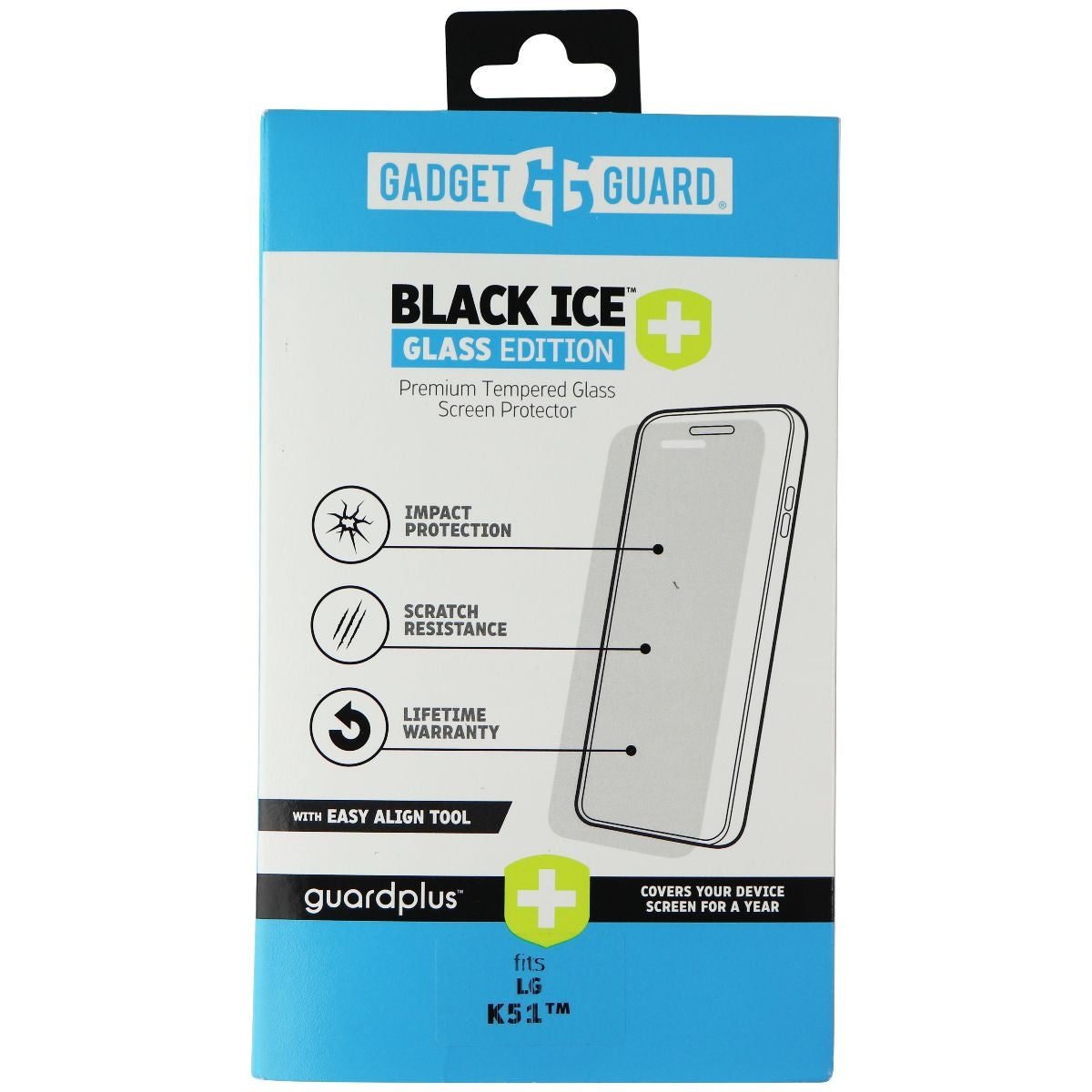 Gadget Guard (Black Ice+) Tempered Glass for LG K51 - Clear Cell Phone - Screen Protectors Gadget Guard - Simple Cell Bulk Wholesale Pricing - USA Seller