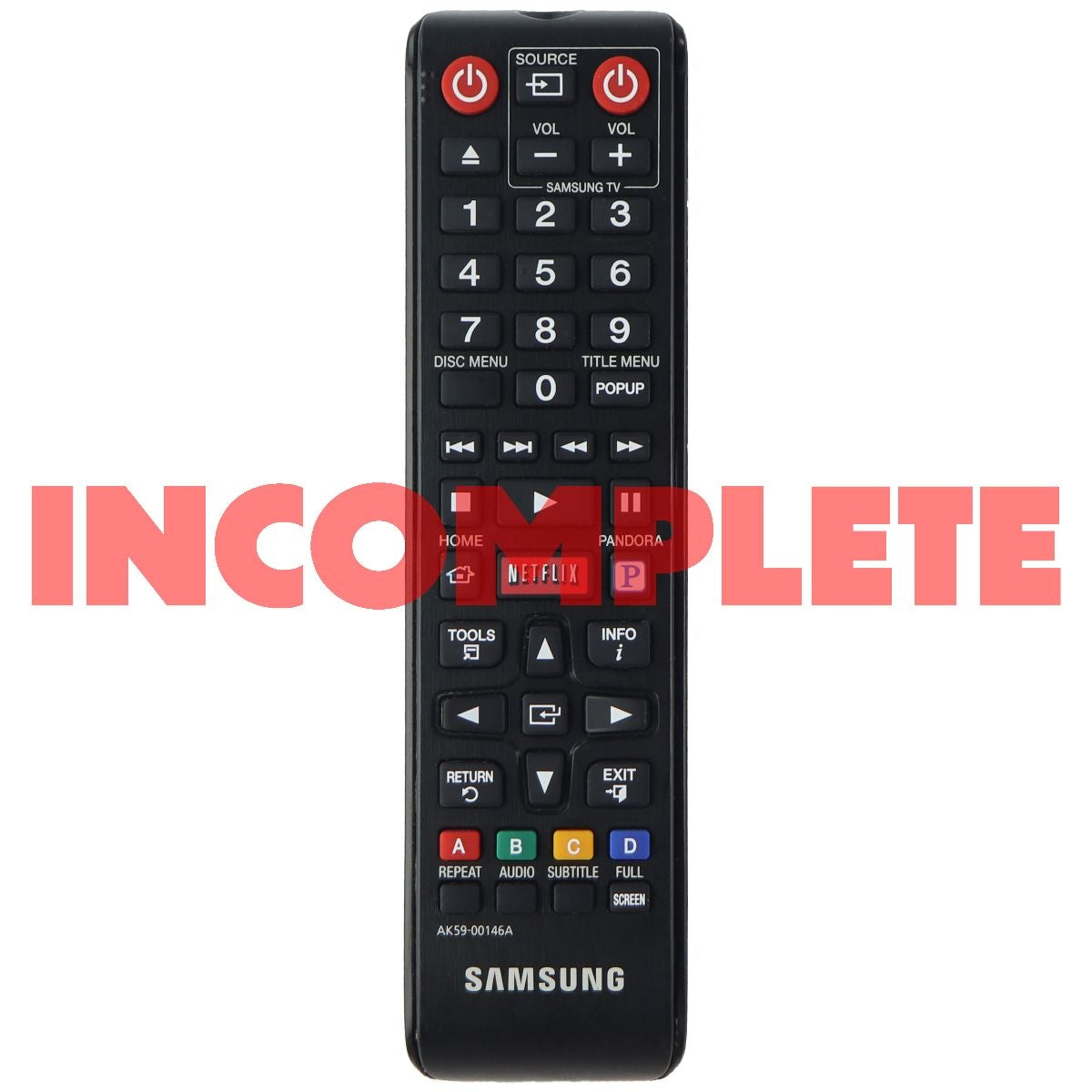 Samsung OEM Remote Control (AK59-00146A) for Select Samsung TVs - Black TV, Video & Audio Accessories - Remote Controls Samsung - Simple Cell Bulk Wholesale Pricing - USA Seller