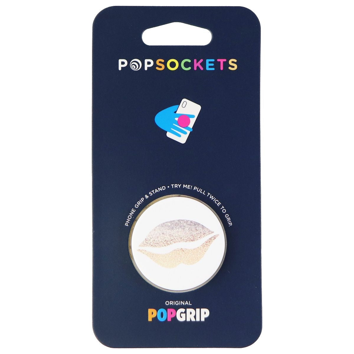 PopSockets: Collapsible Grip & Stand for Phones and Tablets - Gold Lips Cell Phone - Mounts & Holders PopSockets - Simple Cell Bulk Wholesale Pricing - USA Seller