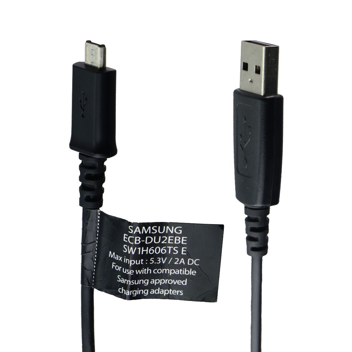 Samsung OEM Charge/Sync USB to Micro-USB Cable - Black ECB-DU2EBE / Flared Ends Cell Phone - Cables & Adapters Samsung - Simple Cell Bulk Wholesale Pricing - USA Seller