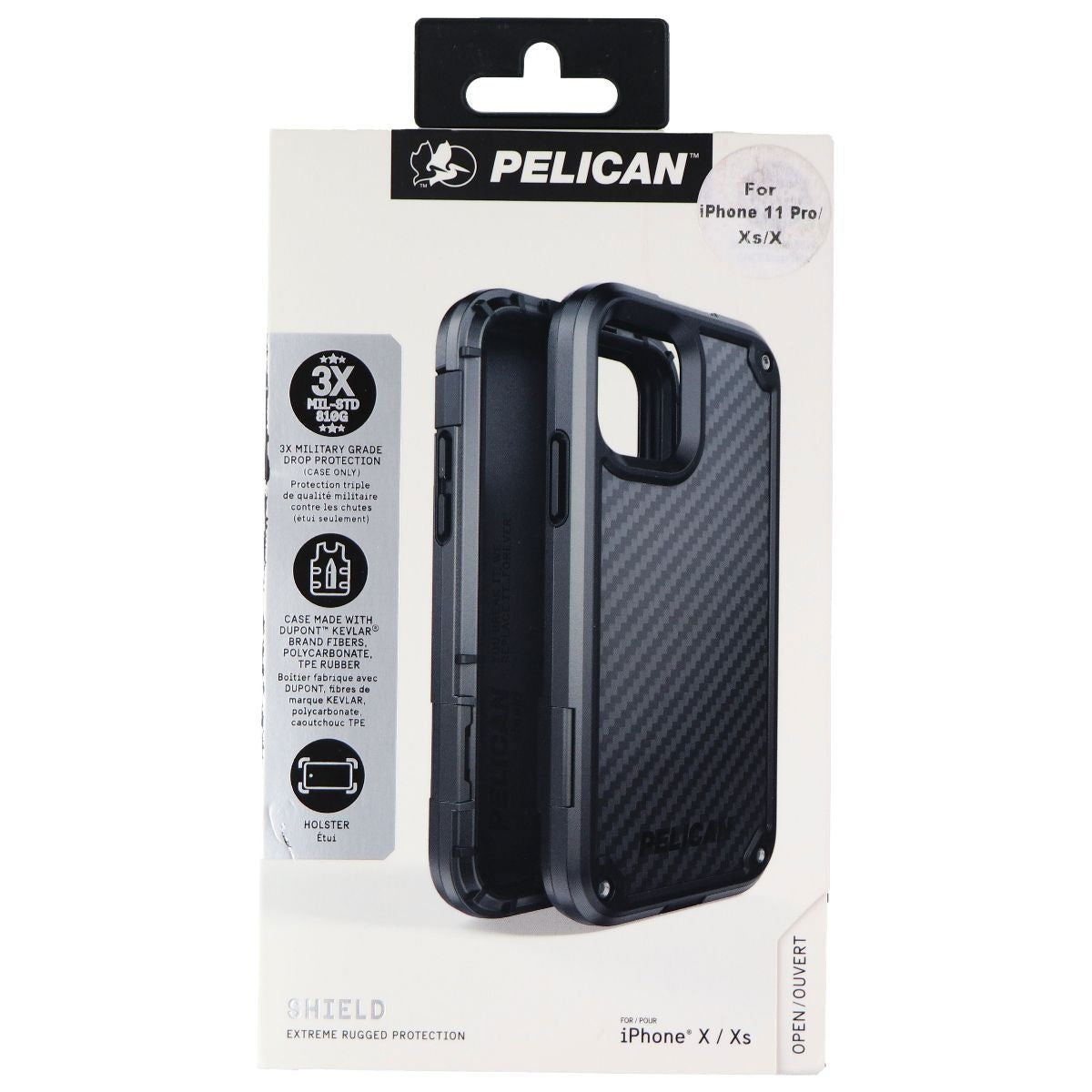 Pelican Shield Series Rugged Case & Clip for Apple iPhone 11 Pro & Xs/X - Black Cell Phone - Cases, Covers & Skins Pelican - Simple Cell Bulk Wholesale Pricing - USA Seller