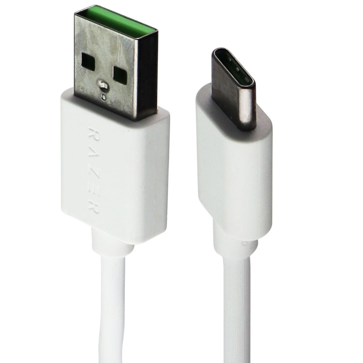 Razer Gaming - Short (20-inch) Original USB-C to USB Cable - White/Green Cell Phone - Cables & Adapters Razer - Simple Cell Bulk Wholesale Pricing - USA Seller