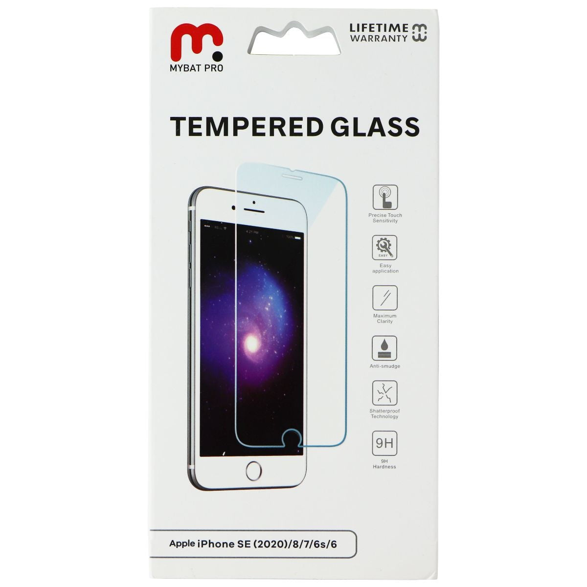 MyBat Pro Tempered Glass for Apple iPhone SE (2nd Gen) / 8 / 7 - Clear Cell Phone - Screen Protectors MyBat Pro - Simple Cell Bulk Wholesale Pricing - USA Seller