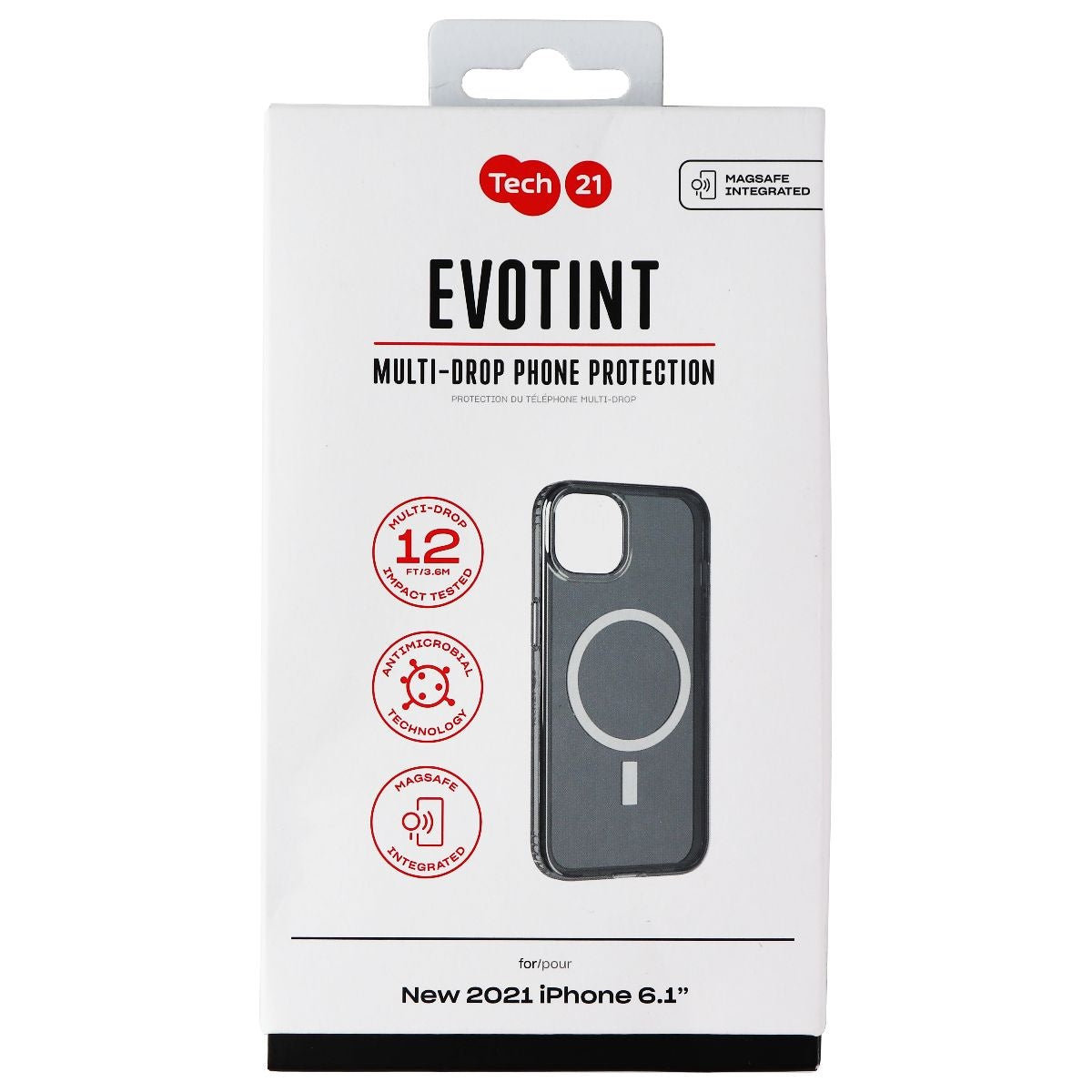 Tech21 Evo Tint Series For Magsafe Hard Case for Apple iPhone13 / 14 - Ash Black Cell Phone - Cases, Covers & Skins Tech21 - Simple Cell Bulk Wholesale Pricing - USA Seller