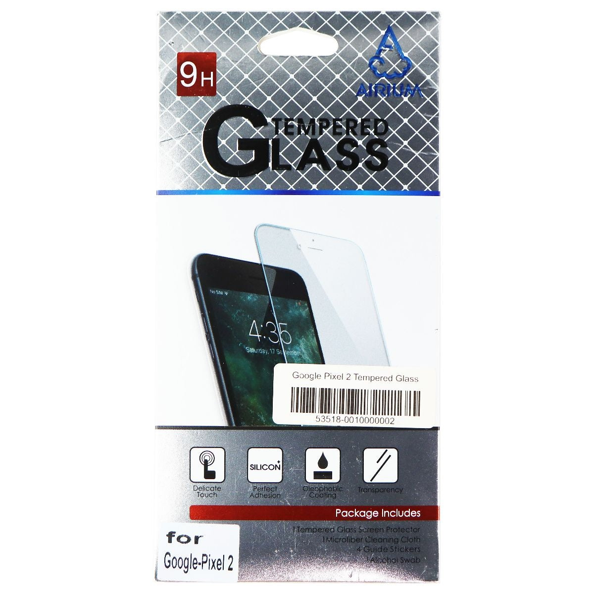 AIRIUM Tempered Glass Screen Protector for Google Pixel 2 - Clear Cell Phone - Screen Protectors Airium - Simple Cell Bulk Wholesale Pricing - USA Seller