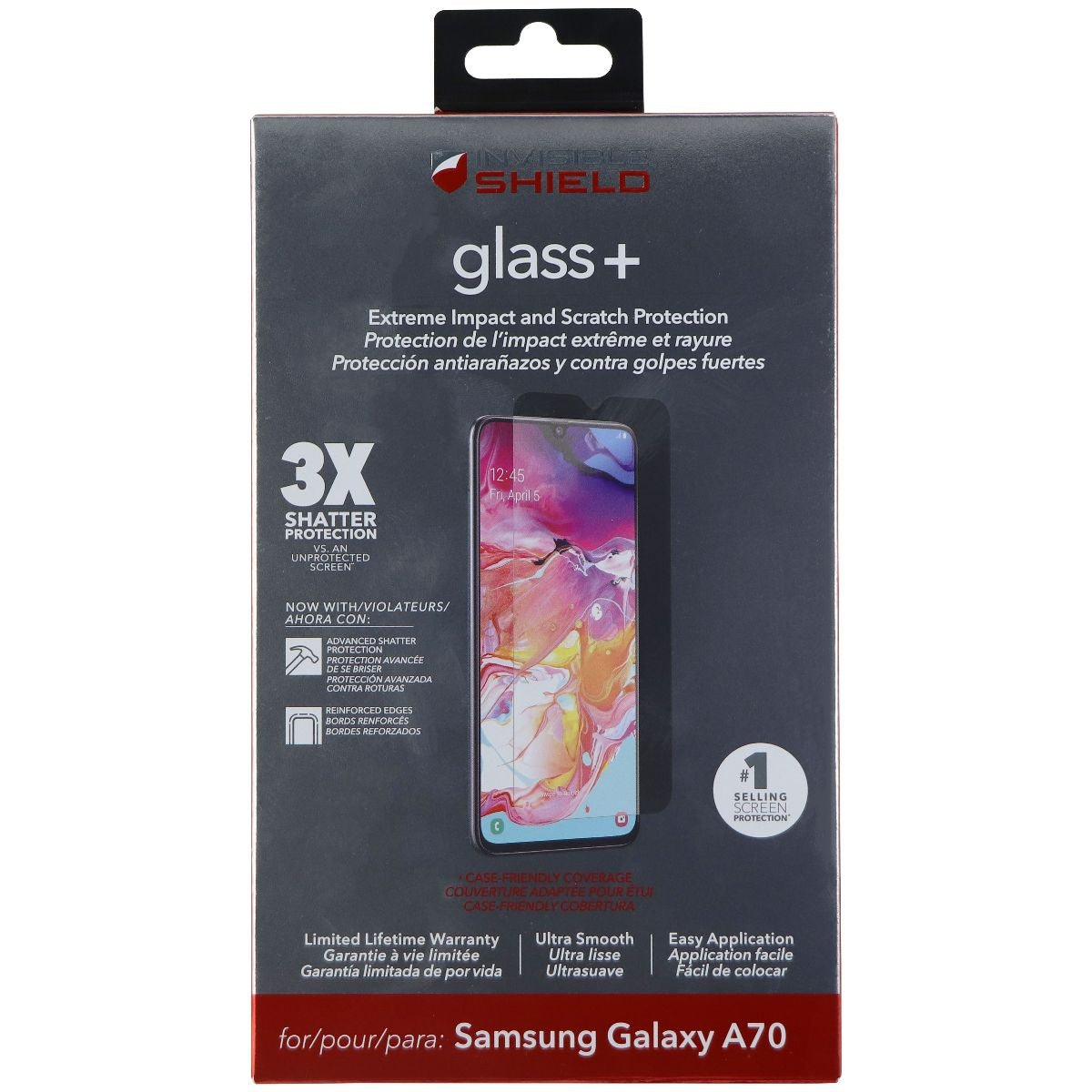 ZAGG InvisibleShield (Glass+) Screen Protector for Samsung Galaxy A70 - Clear Cell Phone - Screen Protectors Zagg - Simple Cell Bulk Wholesale Pricing - USA Seller