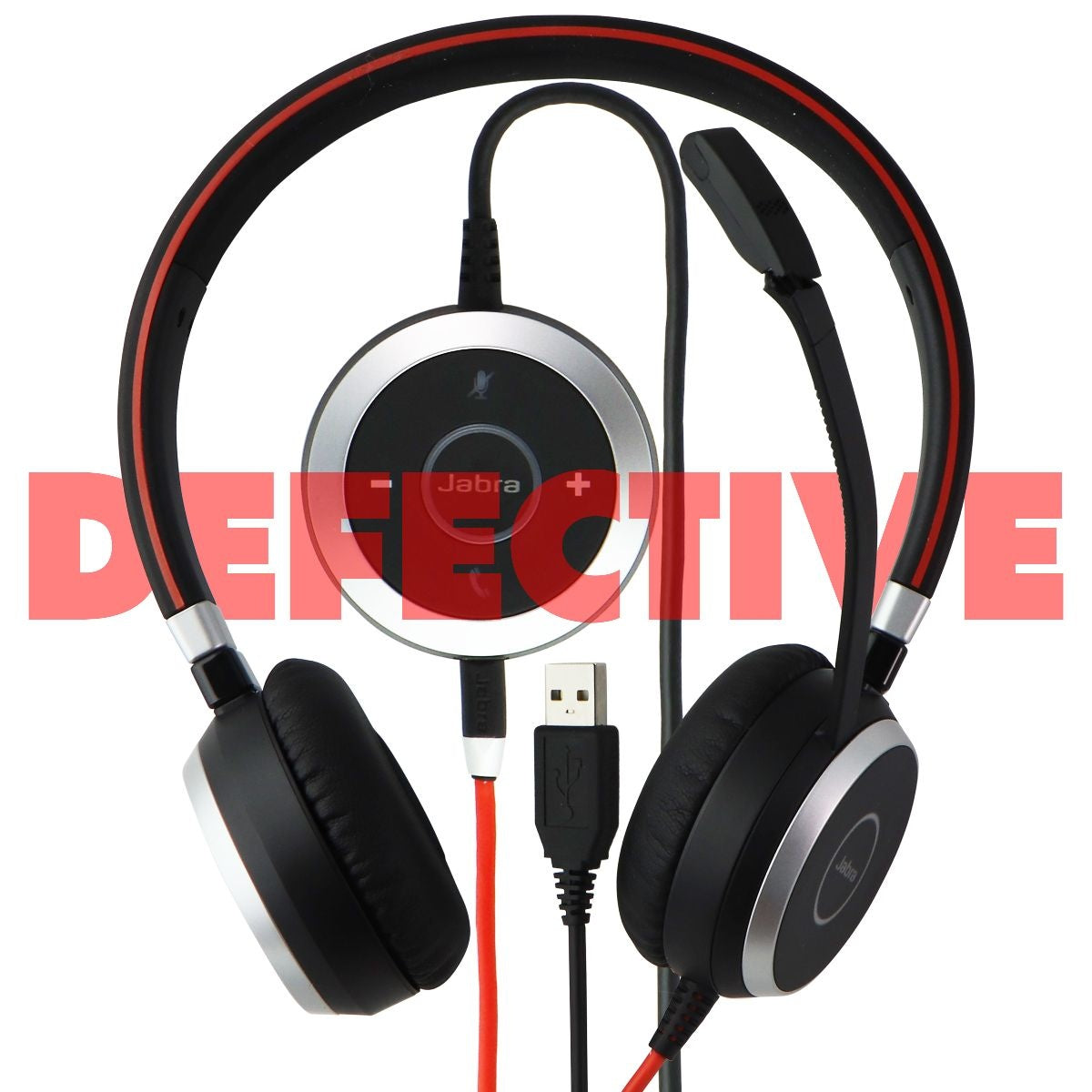 Jabra Evolve 40 Professional Wired MS-Optimized Stereo Headset - Red/Black Portable Audio - Headphones Jabra - Simple Cell Bulk Wholesale Pricing - USA Seller