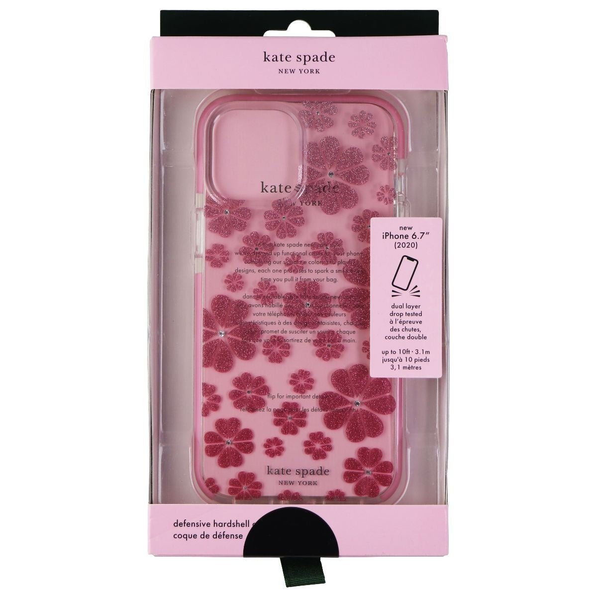kate spade Hardshell Case for Apple iPhone 12 Pro Max - Floral Glitter Ombre Cell Phone - Cases, Covers & Skins Kate Spade - Simple Cell Bulk Wholesale Pricing - USA Seller