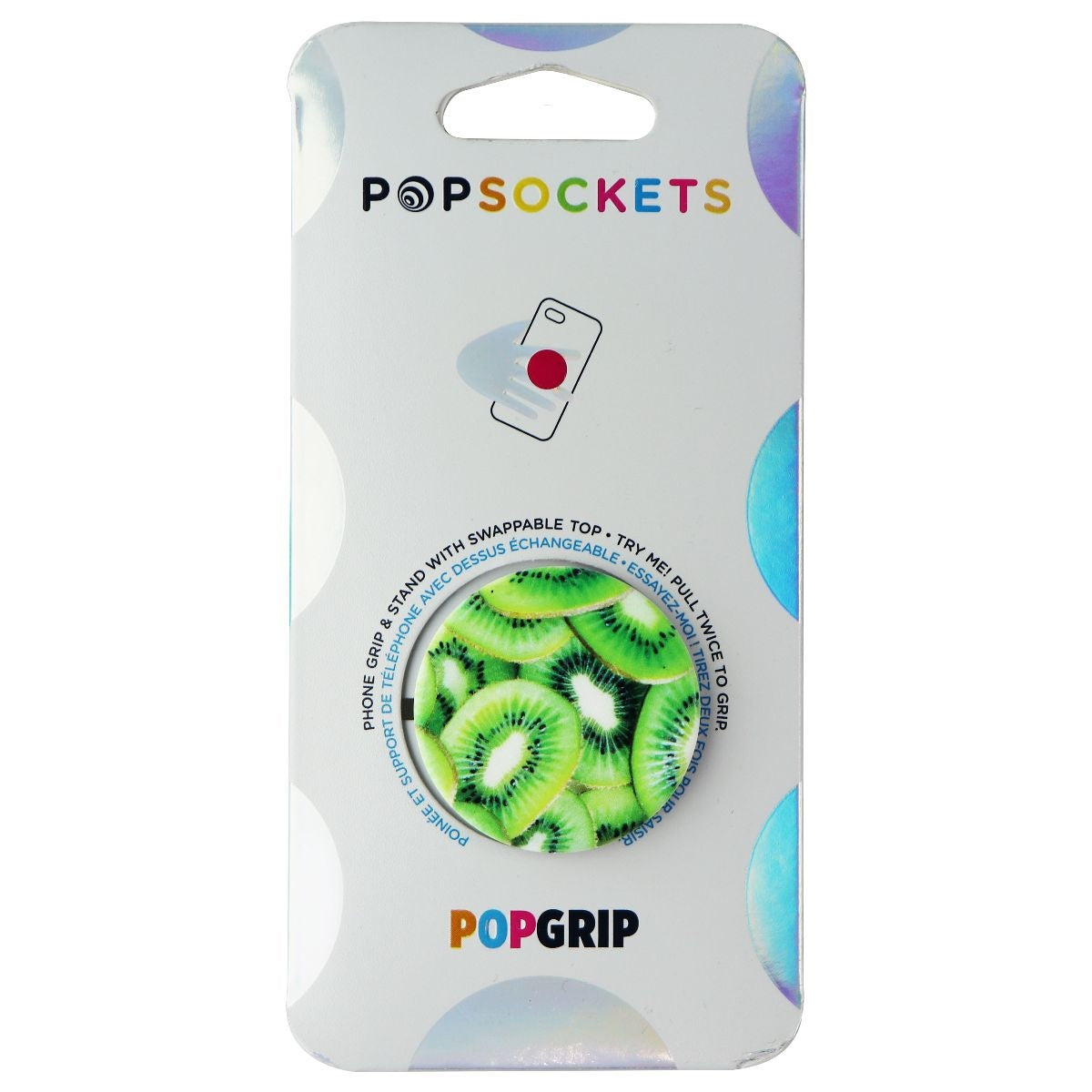 PopSockets PopGrip - Expanding Stand and Grip with Swappable Top - Kiwi Kraze Cell Phone - Mounts & Holders PopSockets - Simple Cell Bulk Wholesale Pricing - USA Seller