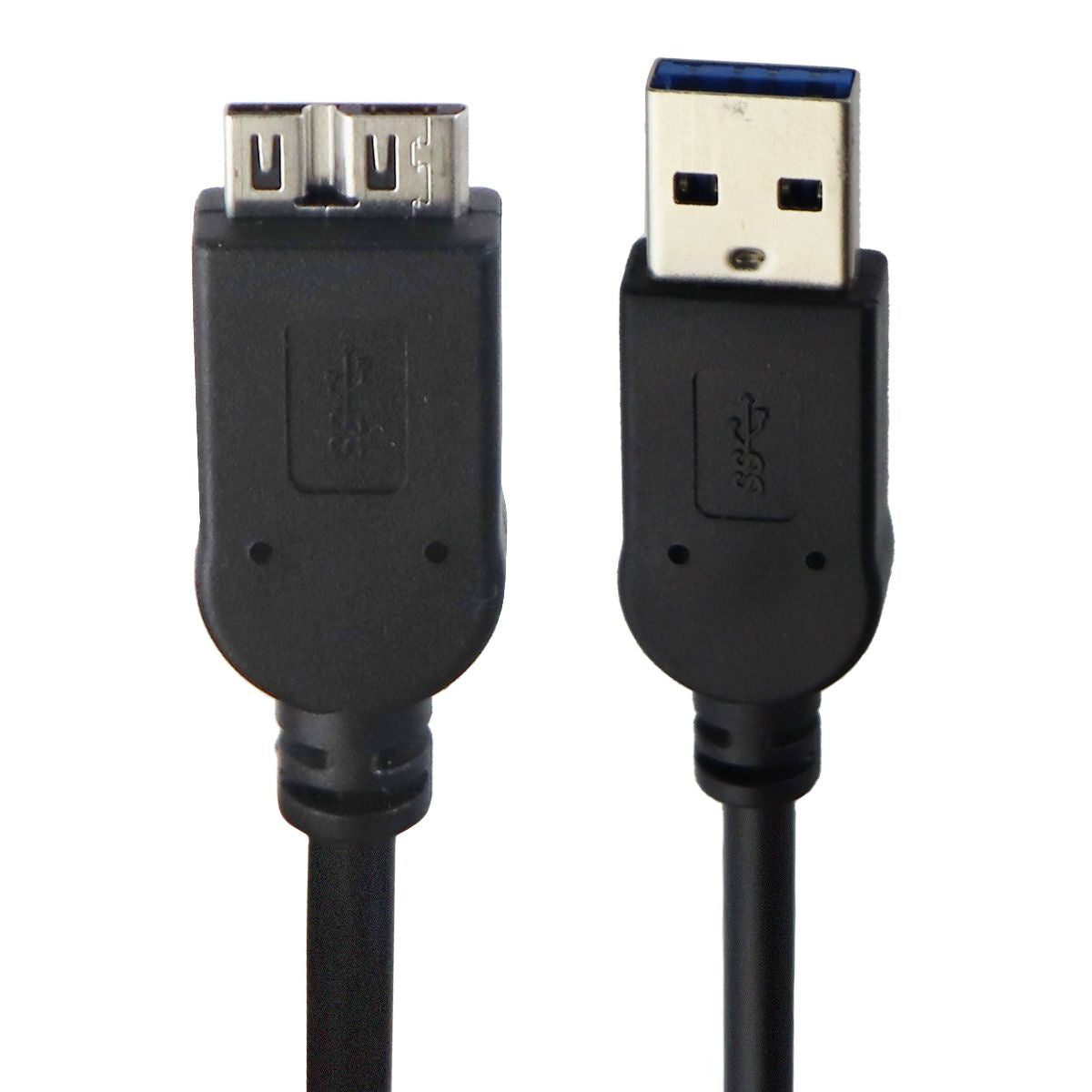 Short Style (1.5-Foot) USB 3.0 (Blue) to Micro-B Dual USB Cable - Black Cell Phone - Cables & Adapters Unbranded - Simple Cell Bulk Wholesale Pricing - USA Seller