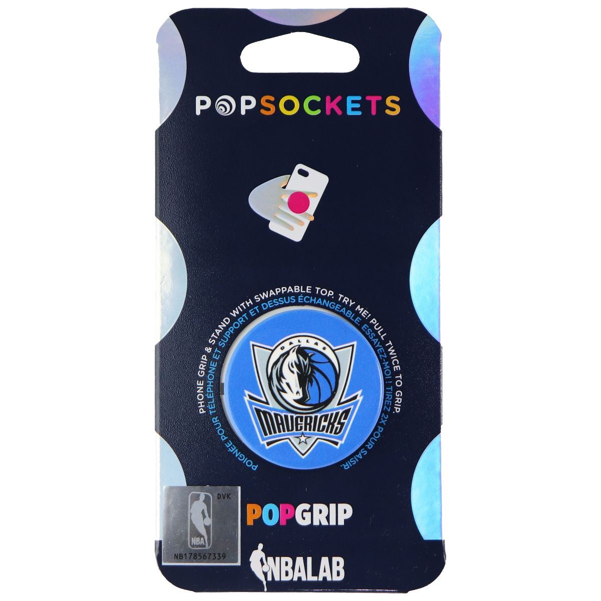 PopSockets PopGrip: Swappable Grip for Phones & Tablets - NBA - Dallas Mavericks Cell Phone - Mounts & Holders PopSockets - Simple Cell Bulk Wholesale Pricing - USA Seller