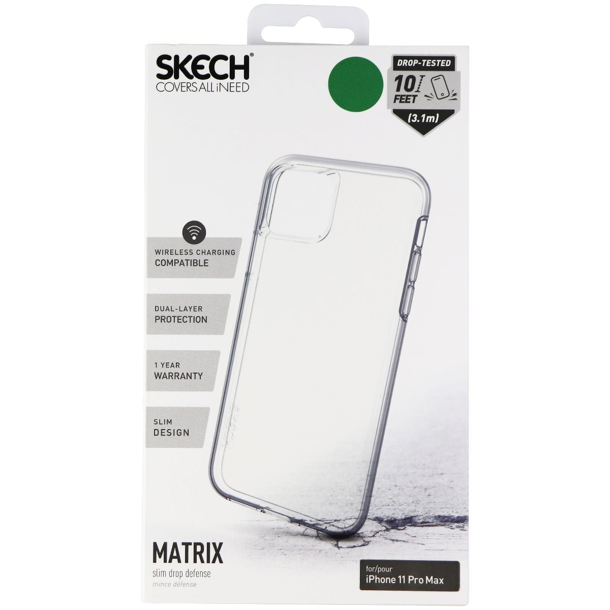 Skech Matrix Series Slim Hybrid Case for Apple iPhone 11 Pro Max - Clear Cell Phone - Cases, Covers & Skins Skech - Simple Cell Bulk Wholesale Pricing - USA Seller
