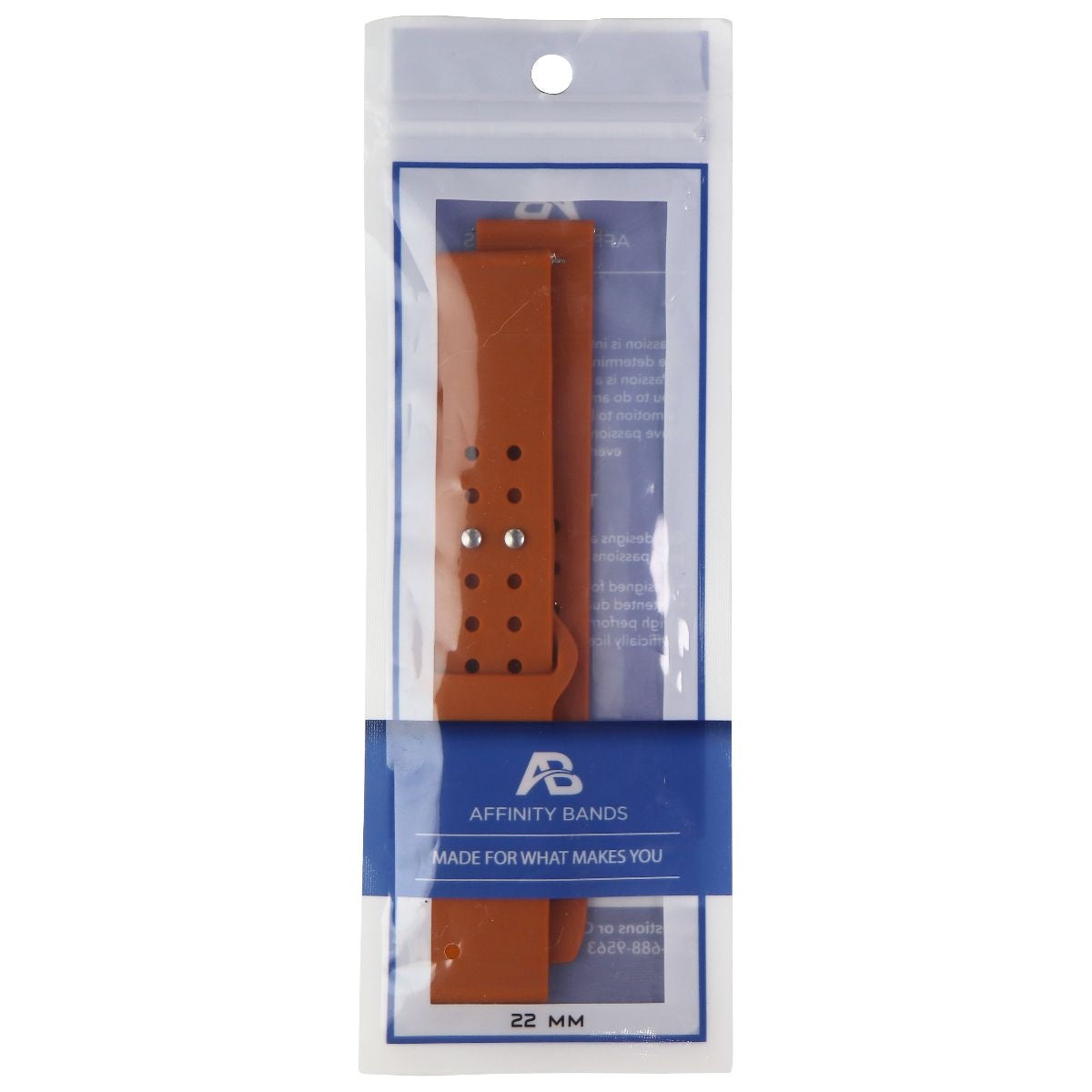 Affinity 22mm Silicone Band for Smartwatches, Watches & More - Burnt Orange Smart Watch Accessories - Watch Bands Affinity Bands - Simple Cell Bulk Wholesale Pricing - USA Seller