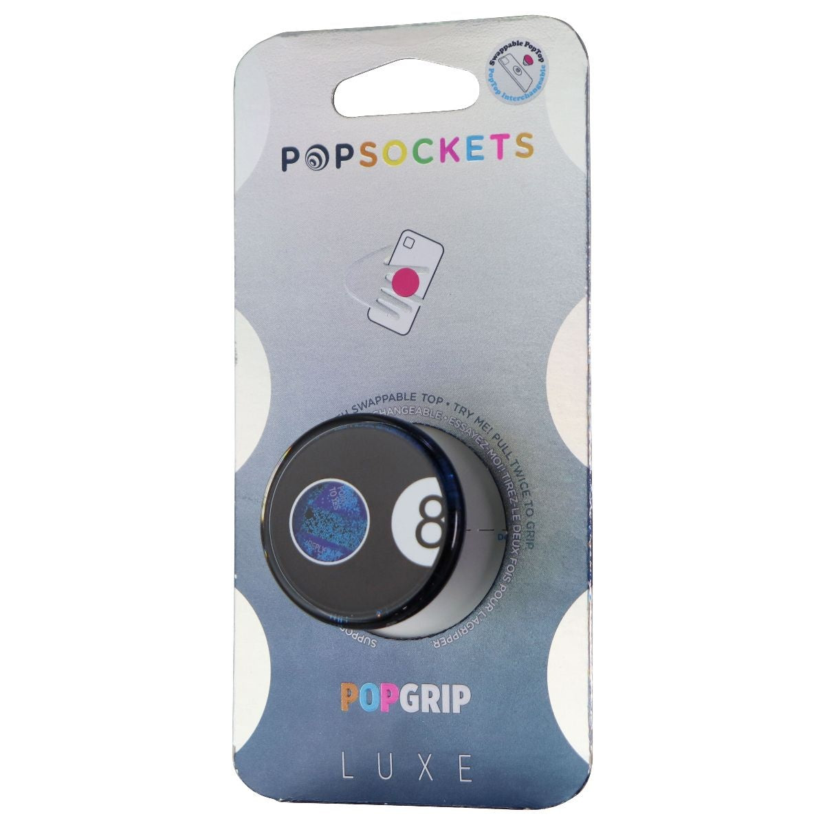 PopSockets PopGrip Luxe Series Swappable Top for Phones - Tidepool Magic 8 Ball Cell Phone - Mounts & Holders PopSockets - Simple Cell Bulk Wholesale Pricing - USA Seller