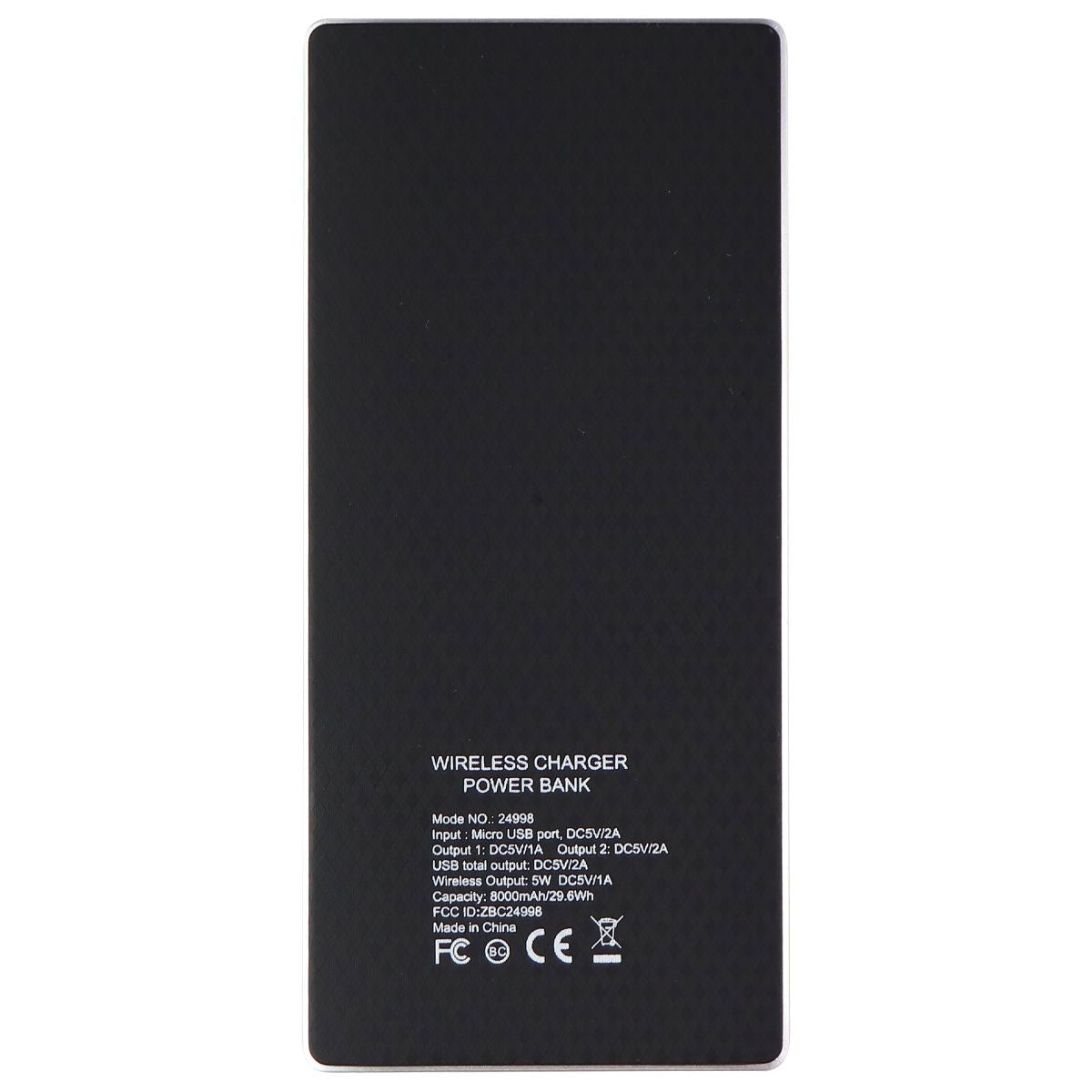 mWorks! mPOWER! 8,000mAh Wireless Charging Portable Power Bank - Black/Silver Cell Phone - Chargers & Cradles mWorks! - Simple Cell Bulk Wholesale Pricing - USA Seller
