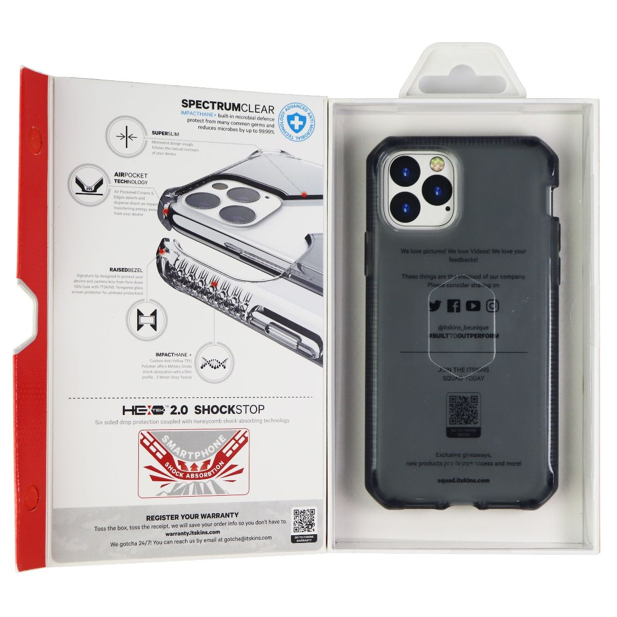 ITSKINS Spectrum Clear Protective Case for Apple iPhone 11 Pro / Xs / X - Black Cell Phone - Cases, Covers & Skins ITSKINS - Simple Cell Bulk Wholesale Pricing - USA Seller