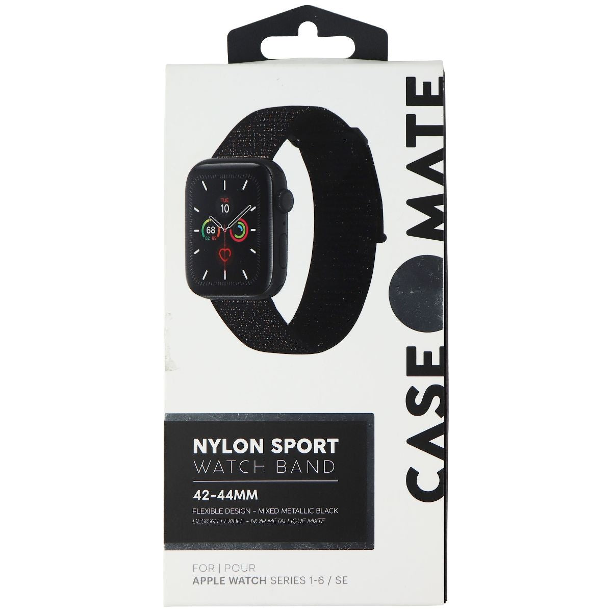 Case-Mate Nylon Watchband for Apple Watch (Series 1-6/SE) 42-44mm - Black Smart Watch Accessories - Watch Bands Case-Mate - Simple Cell Bulk Wholesale Pricing - USA Seller
