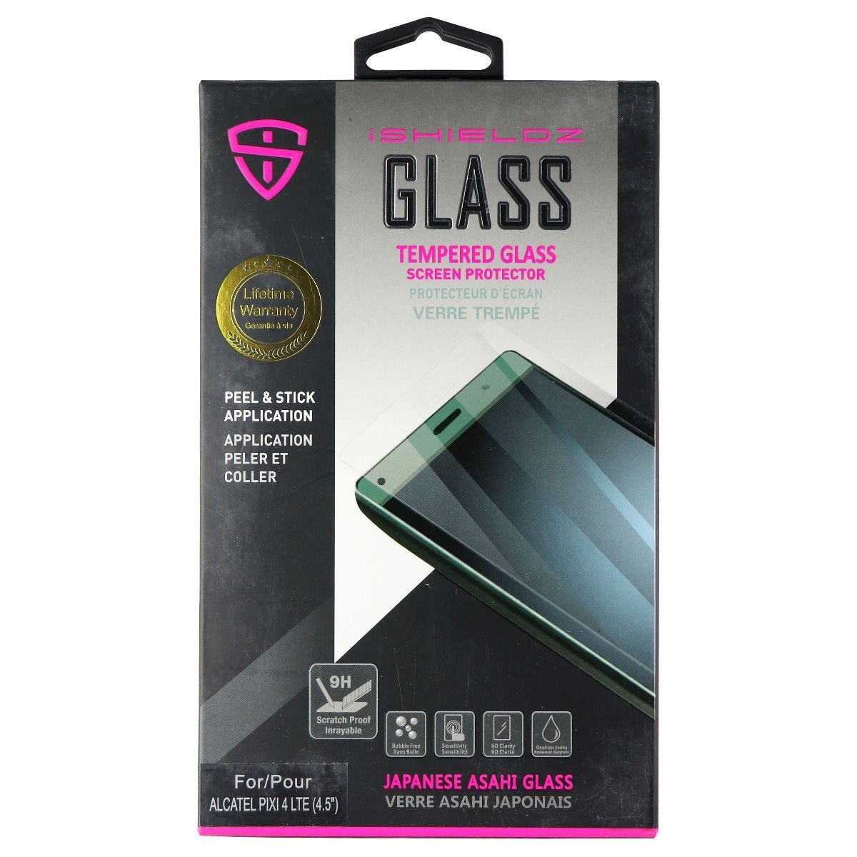 iShieldz Asahi Glass Screen Protector for Alcatel Pixi 4 LTE (4.5 Cell Phone - Cases, Covers & Skins iShieldz - Simple Cell Bulk Wholesale Pricing - USA Seller