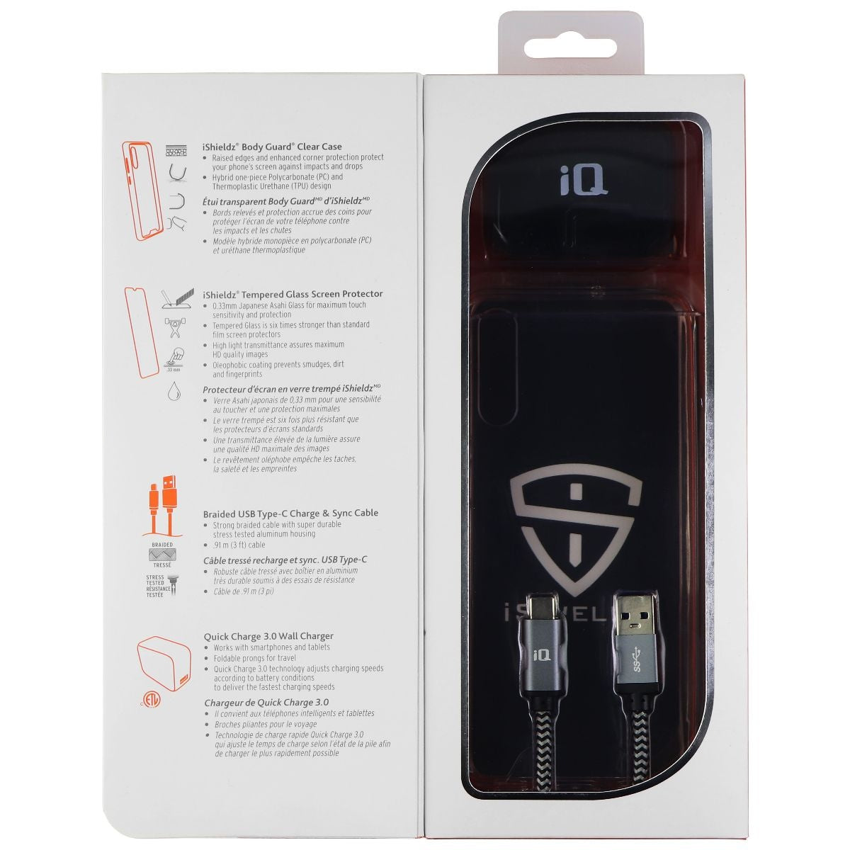 iQ Grab & Go Essentials Charger and Case Kit for Samsung Galaxy A50 - Clear Cell Phone - Cases, Covers & Skins iQ - Simple Cell Bulk Wholesale Pricing - USA Seller
