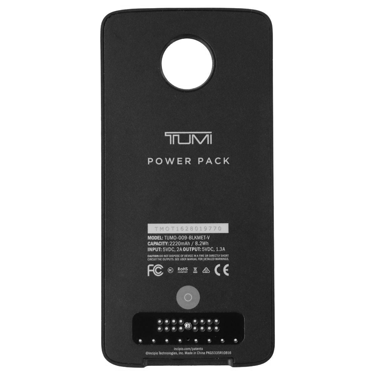 TUMI MotoMods 2220mAh Wireless Charging Power Pack Case for Moto Z Phones -Black Cell Phone - Cases, Covers & Skins Tumi - Simple Cell Bulk Wholesale Pricing - USA Seller