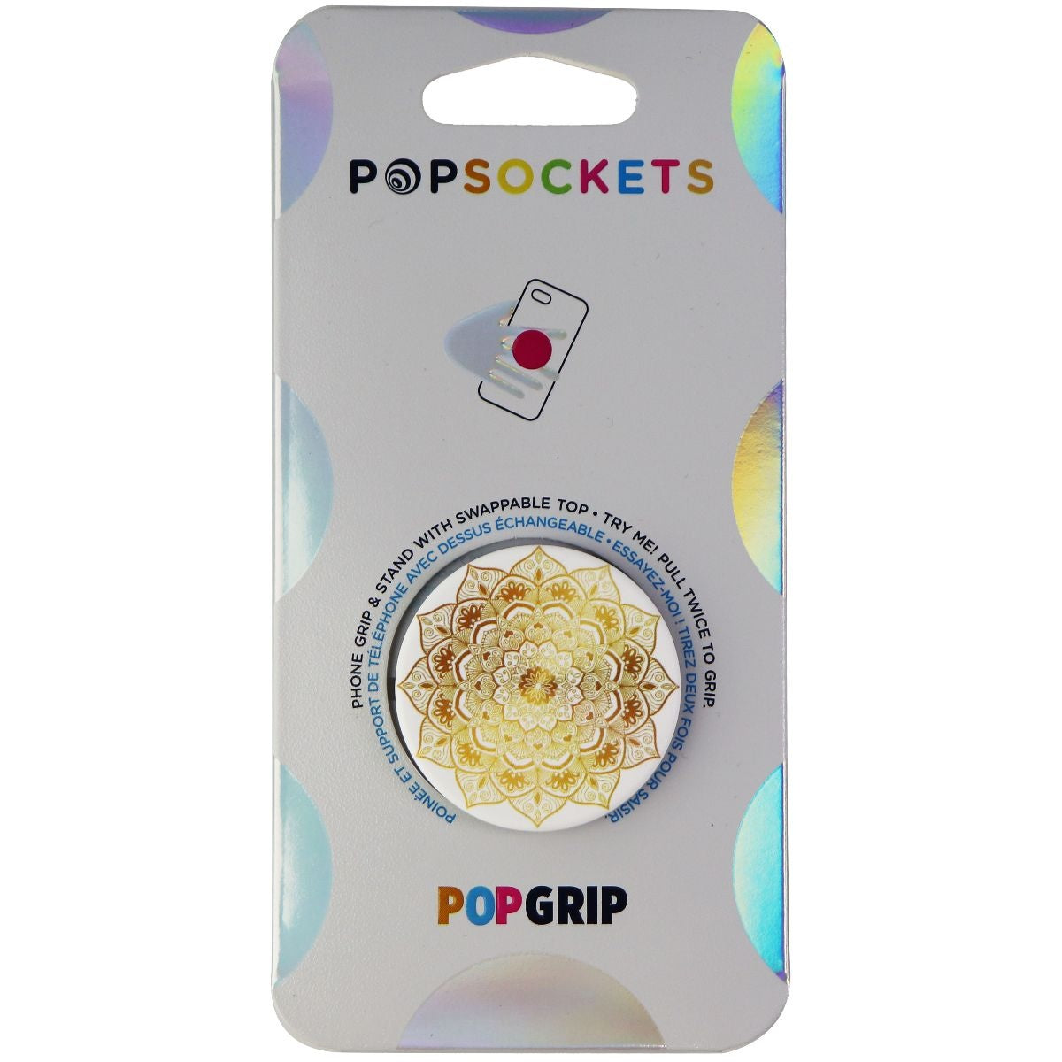 PopSockets: PopGrip with Swappable Top for Phones & Tablets - Golden Silence Cell Phone - Mounts & Holders PopSockets - Simple Cell Bulk Wholesale Pricing - USA Seller