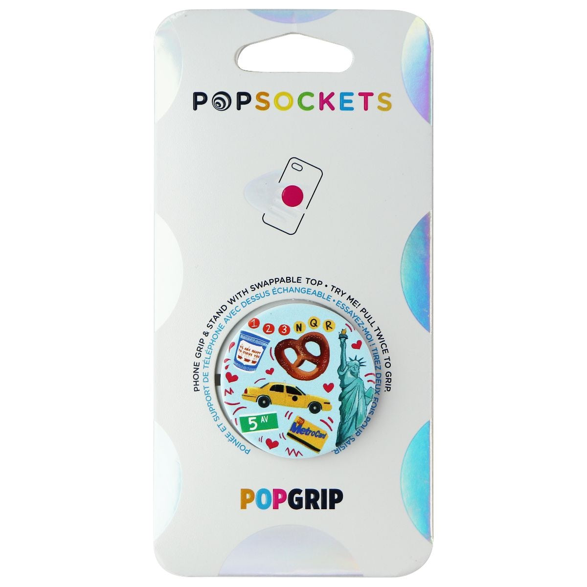 PopSockets PopGrip - Expanding Stand and Grip with Swappable Top - New York Cell Phone - Mounts & Holders PopSockets - Simple Cell Bulk Wholesale Pricing - USA Seller