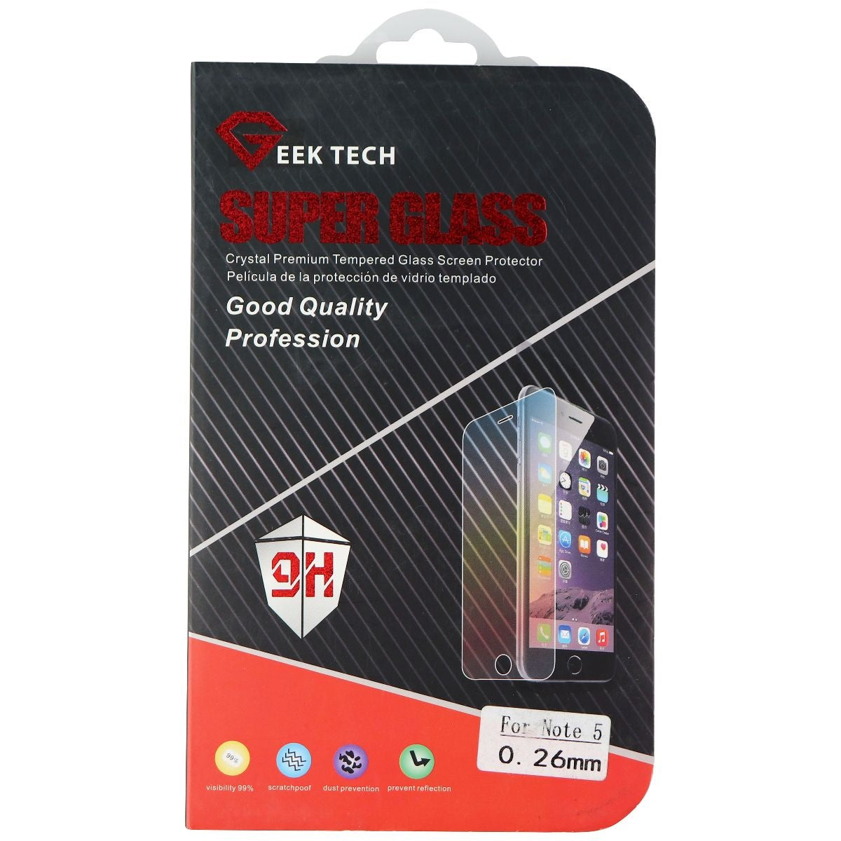 GEEK Tech Super Glass Screen Protector for Samsung Galaxy Note5 Cell Phone - Screen Protectors Geek Tech - Simple Cell Bulk Wholesale Pricing - USA Seller