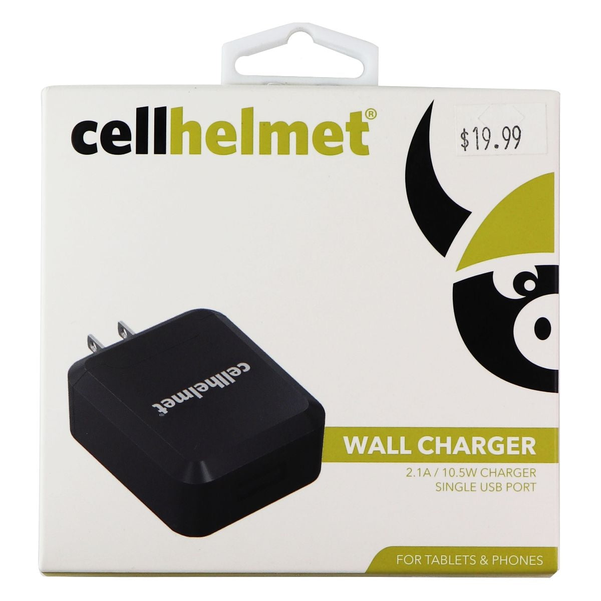 CellHelmet USB Wall Charger (2.1A/10.5W) - Black Cell Phone - Chargers & Cradles CellHelmet - Simple Cell Bulk Wholesale Pricing - USA Seller