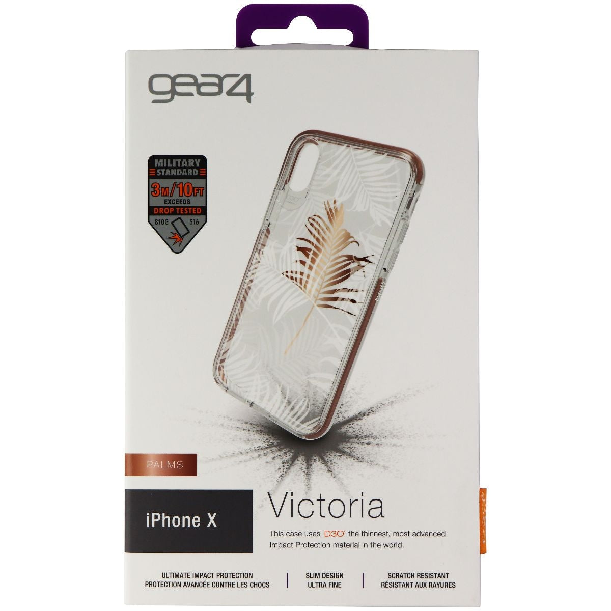 Gear4 Victoria Series Hardshell Case for Apple iPhone Xs & X - Palms Cell Phone - Cases, Covers & Skins Gear 4 - Simple Cell Bulk Wholesale Pricing - USA Seller