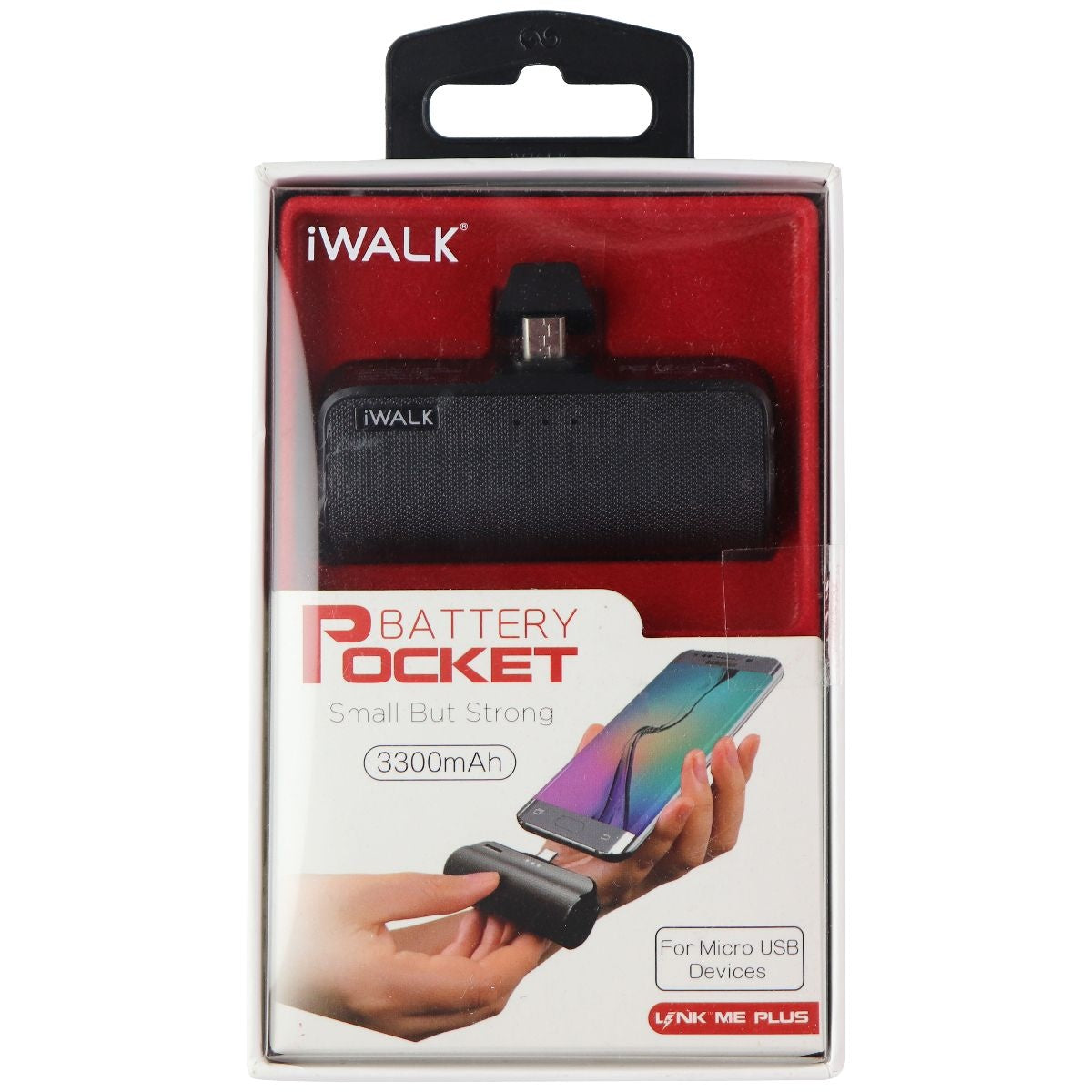 iWALK Battery Pocket 3,300mAh for Micro-USB Devices - Black Cell Phone - Chargers & Cradles iWalk - Simple Cell Bulk Wholesale Pricing - USA Seller
