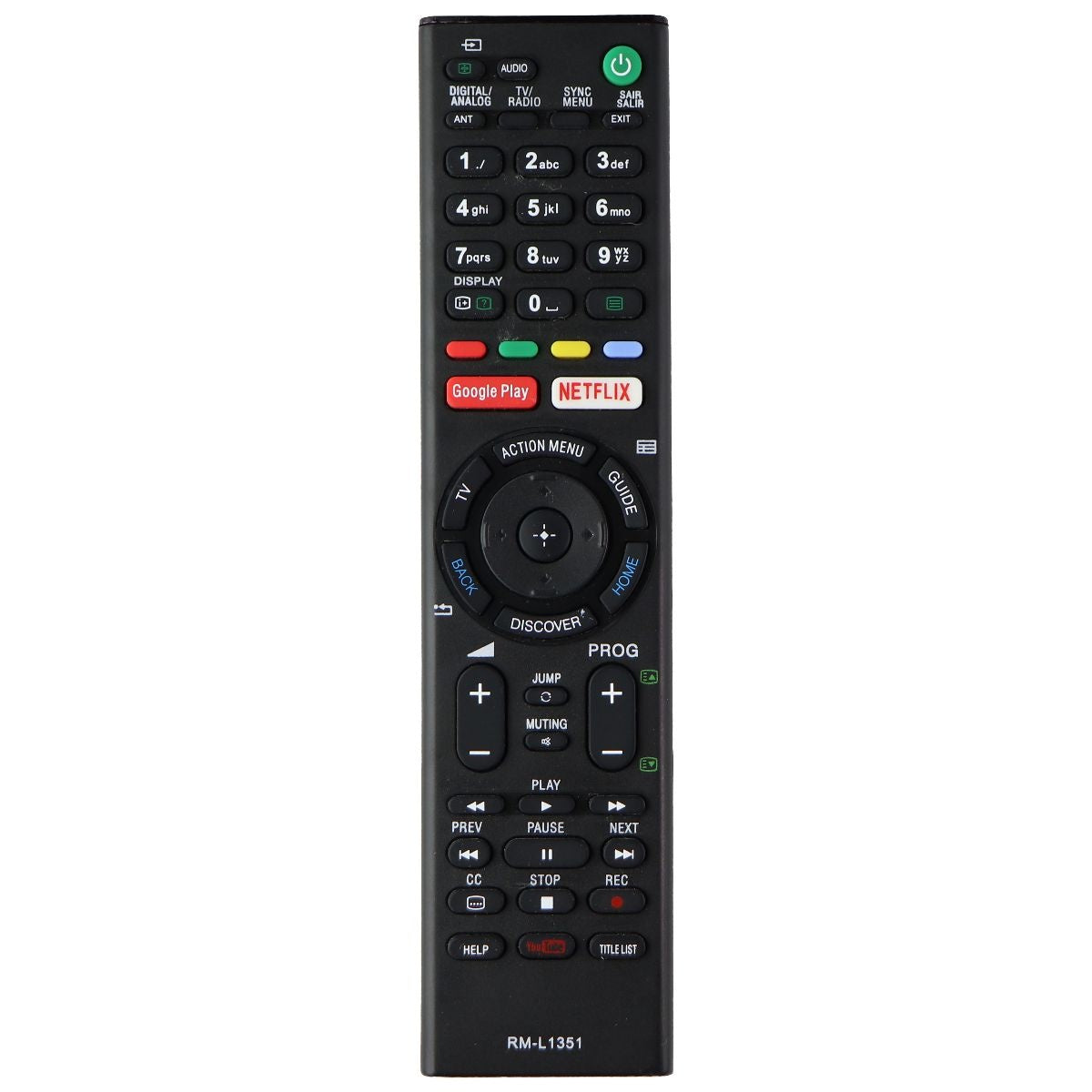 Replacement (RM-L1351) Remote Control with GooglePlay/Netflix Keys - Black TV, Video & Audio Accessories - Remote Controls Unbranded - Simple Cell Bulk Wholesale Pricing - USA Seller