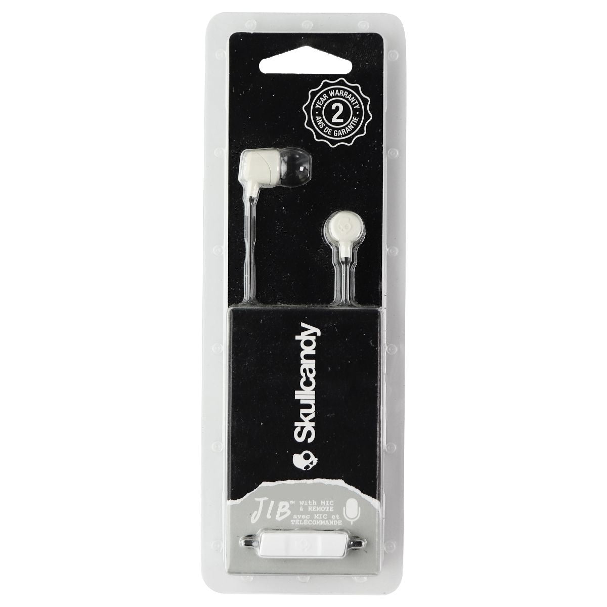 Skullcandy Jib Series in-Ear Earbuds with Microphone - White/Black Parts & Accessories - Headsets & Earpieces Skullcandy - Simple Cell Bulk Wholesale Pricing - USA Seller