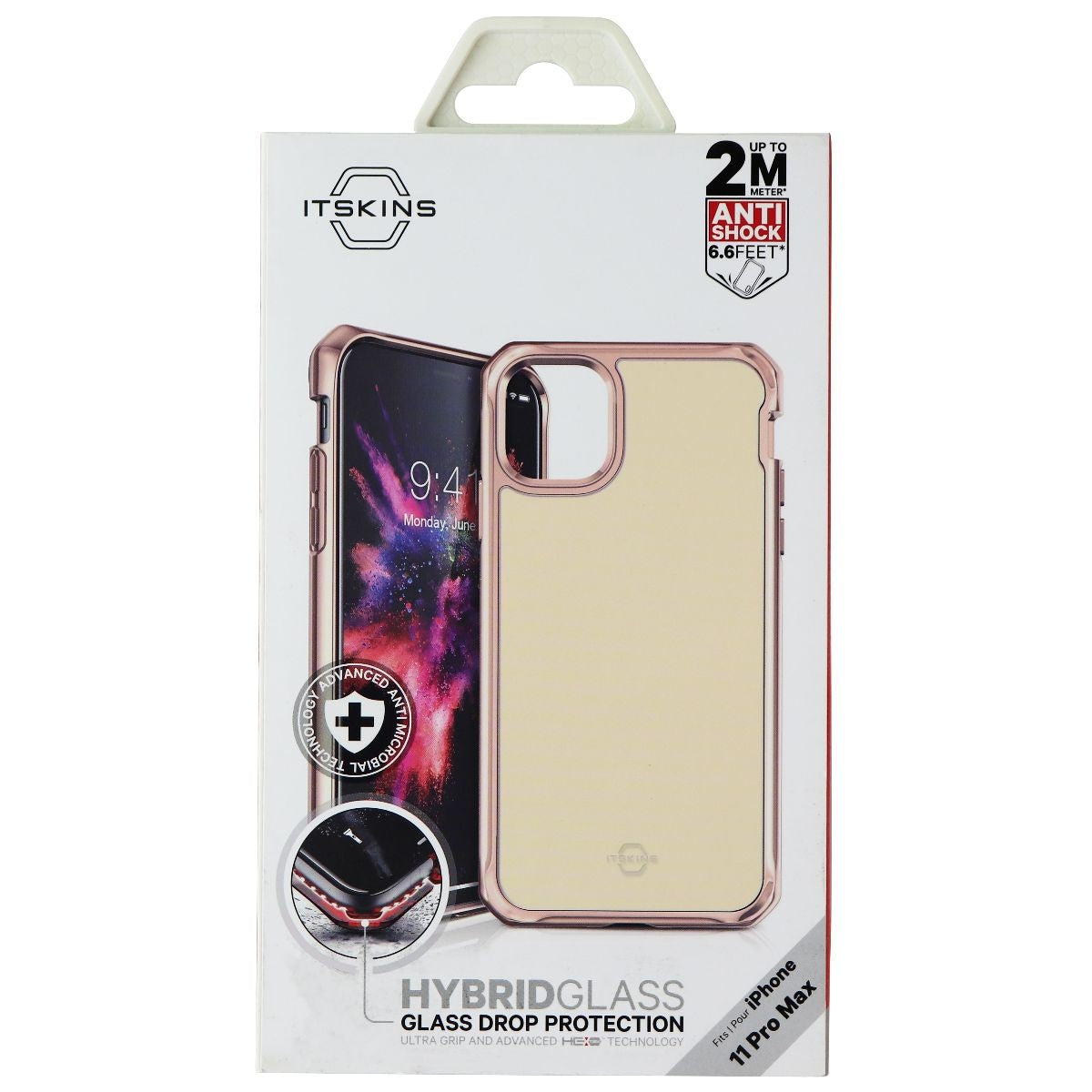 ITSKINS Hybrid Glass Case for Apple iPhone 11 Pro Max - Rose Pink Cell Phone - Cases, Covers & Skins ITSKINS - Simple Cell Bulk Wholesale Pricing - USA Seller