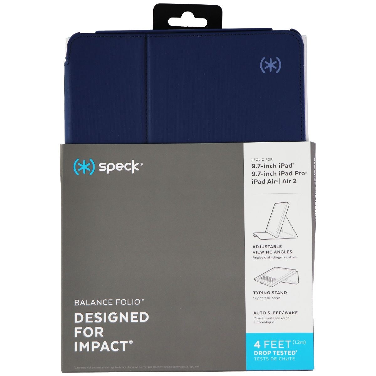 Speck Case for Apple iPad 9.7in (2017/2018) & 9.7in iPad Pro - Marine Blue iPad/Tablet Accessories - Cases, Covers, Keyboard Folios Speck - Simple Cell Bulk Wholesale Pricing - USA Seller