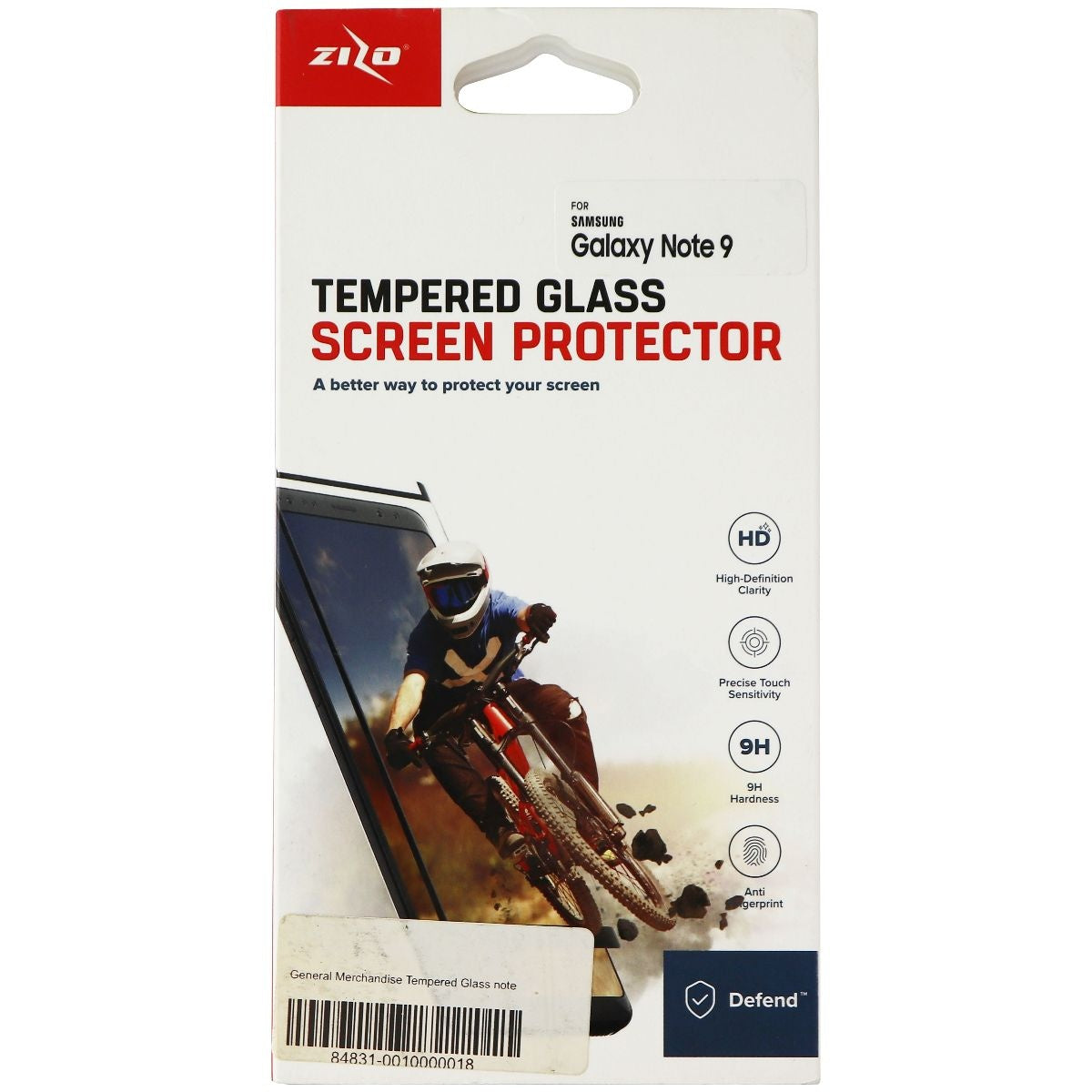 Zizo Tempered Glass Screen Protector for Samsung Galaxy Note 9 - Clear/Black Cell Phone - Screen Protectors Zizo - Simple Cell Bulk Wholesale Pricing - USA Seller