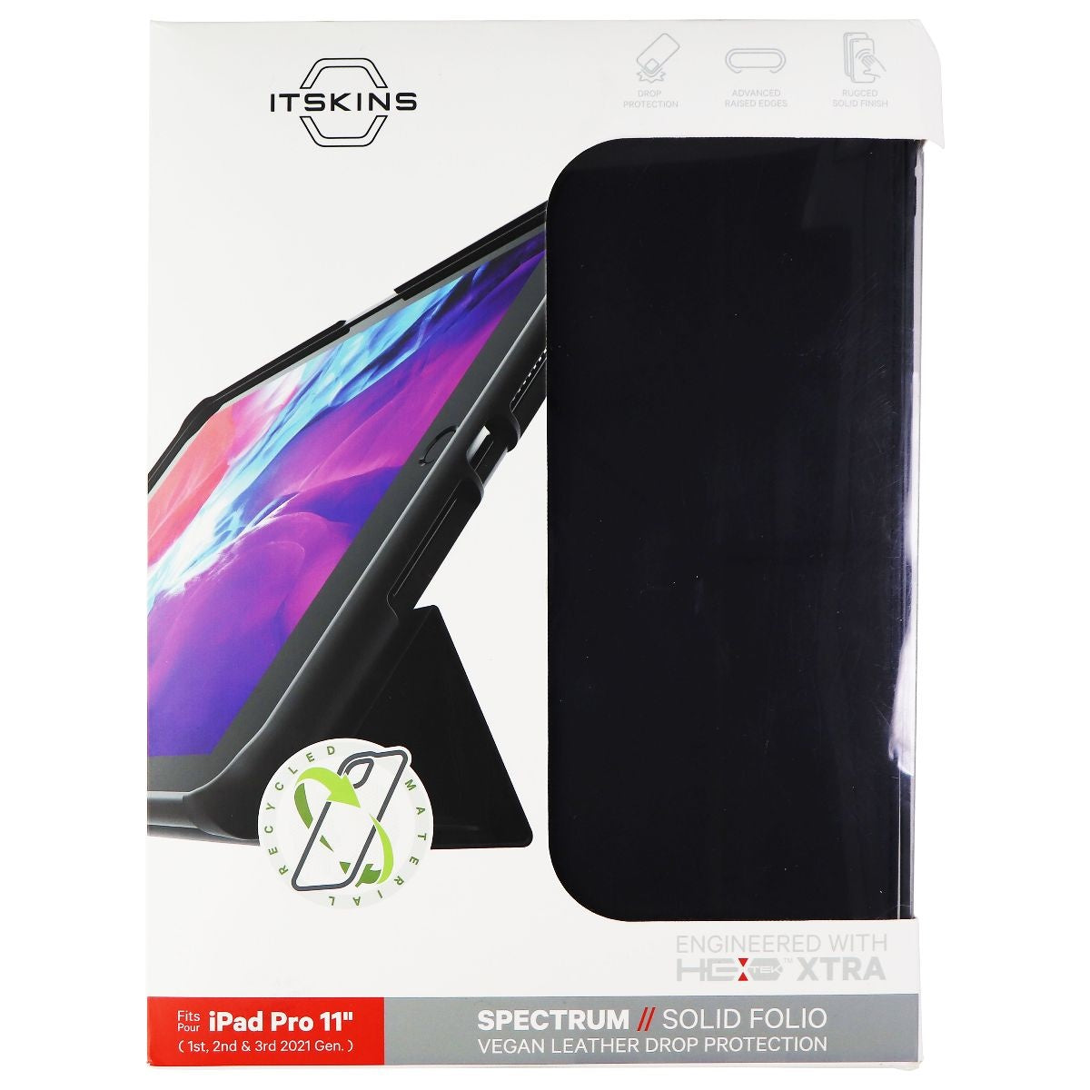 ITSKINS Spectrum Solid Folio for iPad Pro 11 (1st, 2nd & 3rd 2021 Gen) - Black iPad/Tablet Accessories - Cases, Covers, Keyboard Folios ITSKINS - Simple Cell Bulk Wholesale Pricing - USA Seller