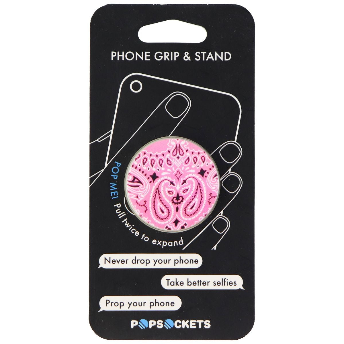 PopSockets: Collapsible Grip & Stand for Phones and Tablets - Pink Bandana Cell Phone - Mounts & Holders PopSockets - Simple Cell Bulk Wholesale Pricing - USA Seller