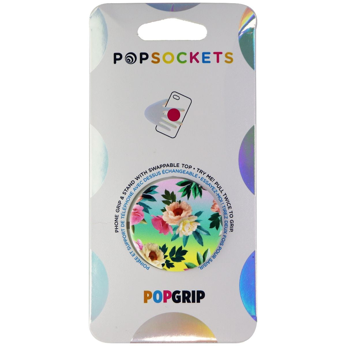PopSockets: PopGrip with Swappable Top for Phones and Tablets - Chroma Floral Cell Phone - Mounts & Holders PopSockets - Simple Cell Bulk Wholesale Pricing - USA Seller