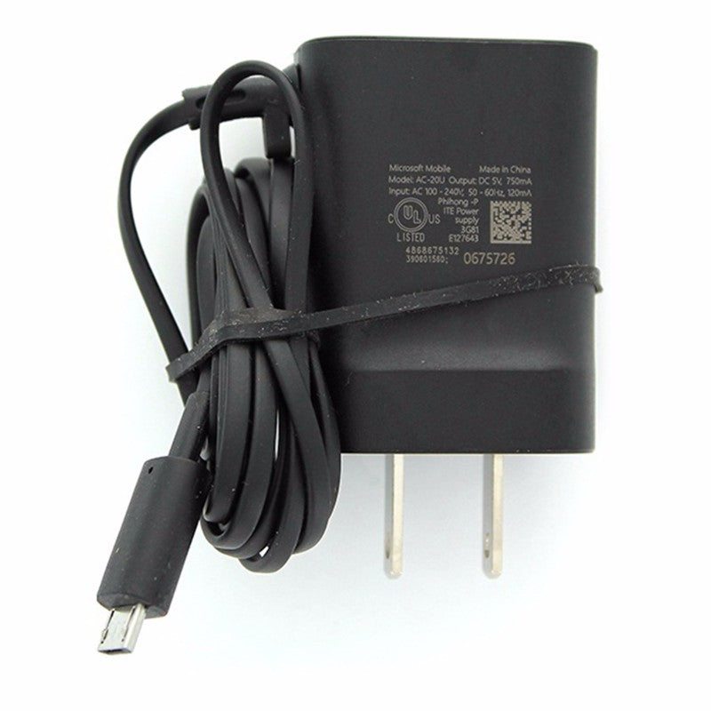 OEM Microsoft Micro USB Wall Charger AC-20U Black Cell Phone - Chargers & Cradles Microsoft - Simple Cell Bulk Wholesale Pricing - USA Seller