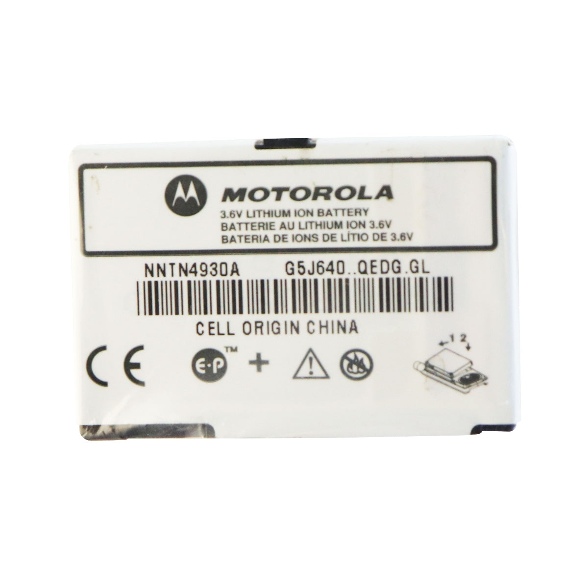 Motorola OEM 3.6V Lithium Ion Battery (NNTN4930A) for Motorola Devices - White Cell Phone - Batteries Motorola - Simple Cell Bulk Wholesale Pricing - USA Seller