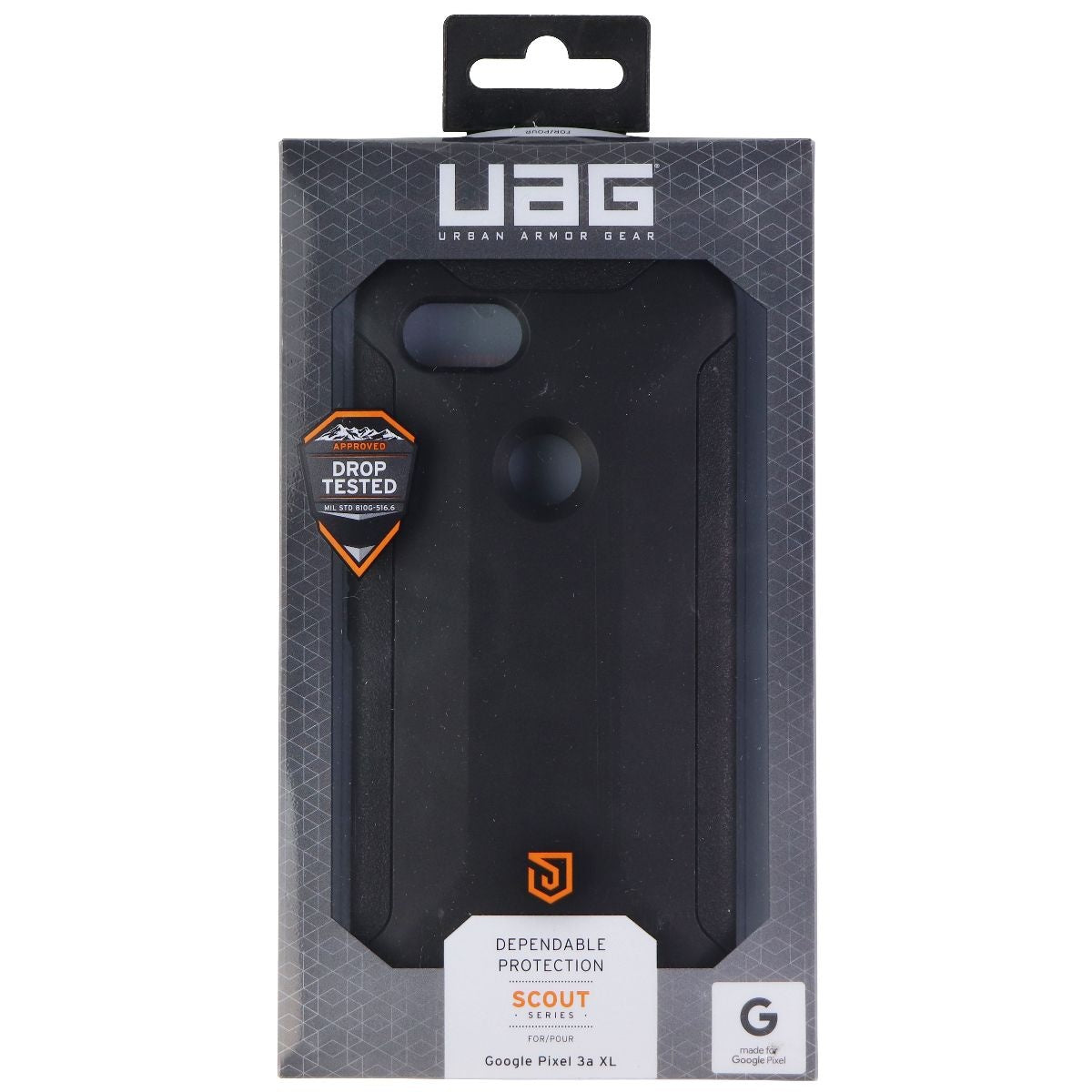 Urban Armor Gear Scout Series Case for Google Pixel 3a XL - Black Cell Phone - Cases, Covers & Skins Urban Armor Gear - Simple Cell Bulk Wholesale Pricing - USA Seller