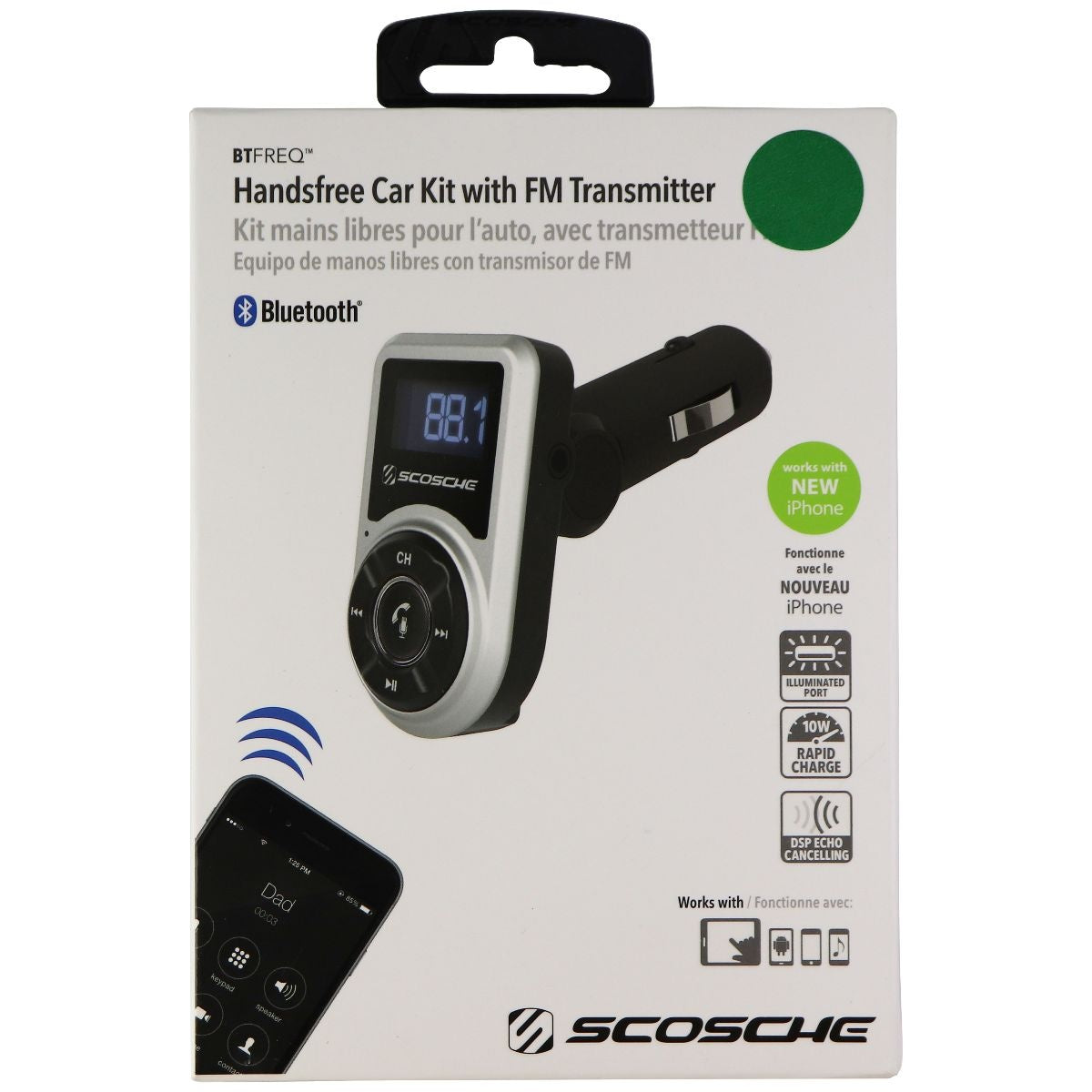 Scosche BTFreq Wireless Bluetooth FM Transmitter With 2 USB