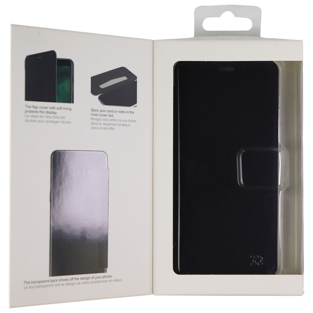 Xqisit Flap Cover Case for Samsung Galaxy A8 (2018) Smartphone - Clear & Black Cell Phone - Cases, Covers & Skins Xqisit - Simple Cell Bulk Wholesale Pricing - USA Seller