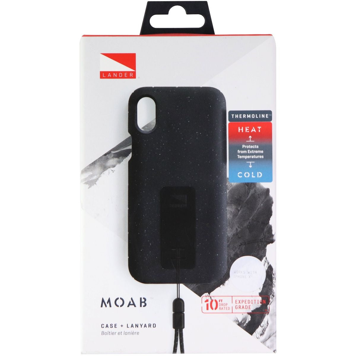 Lande Moab Case and Lanyard Cover for Apple iPhone Xs / iPhone X - Black Cell Phone - Cases, Covers & Skins Lander - Simple Cell Bulk Wholesale Pricing - USA Seller