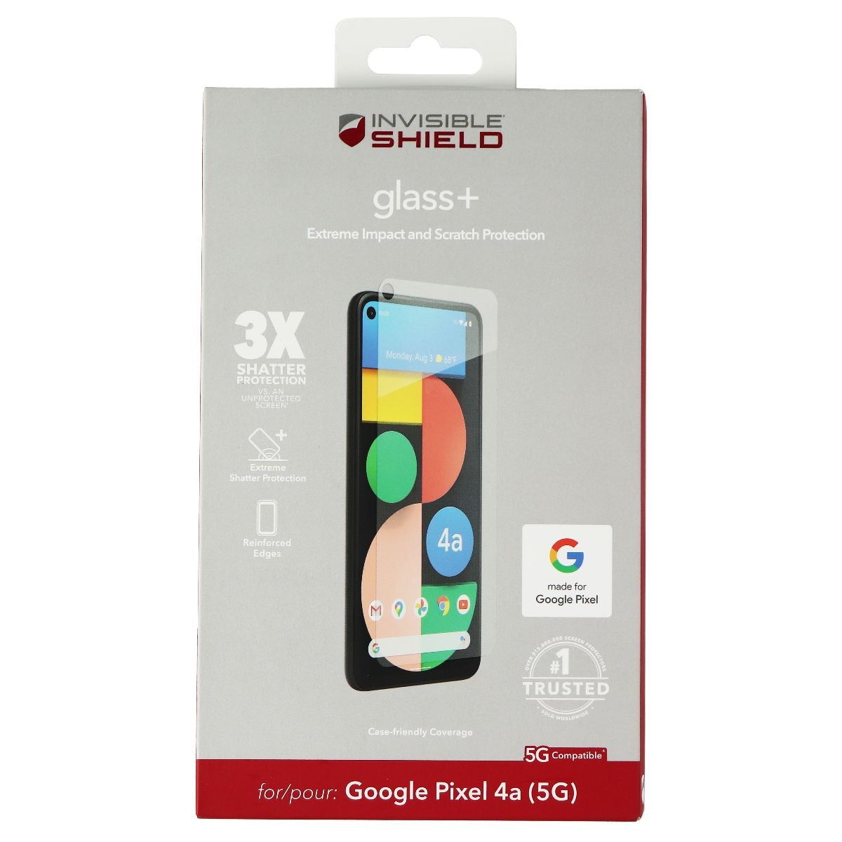 ZAGG InvisibleShield (Glass+) Protector for Google Pixel 4a (5G) - Clear Cell Phone - Screen Protectors Zagg - Simple Cell Bulk Wholesale Pricing - USA Seller