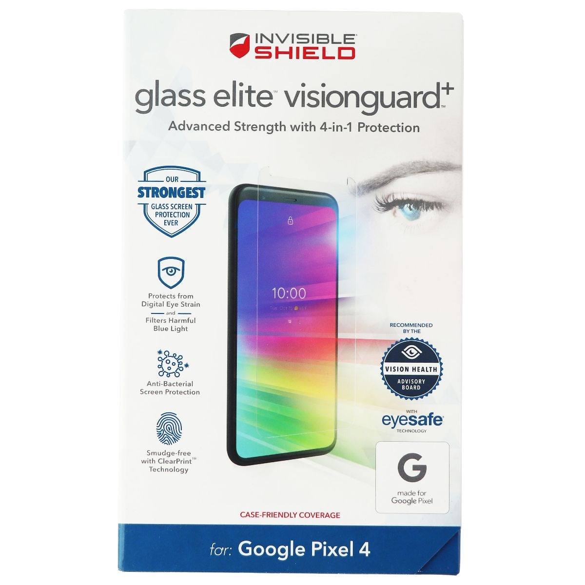 ZAGG InvisibleShield (Glass Elite VisionGuard+) for Pixel 4 - Case Friendly Cell Phone - Screen Protectors Zagg - Simple Cell Bulk Wholesale Pricing - USA Seller