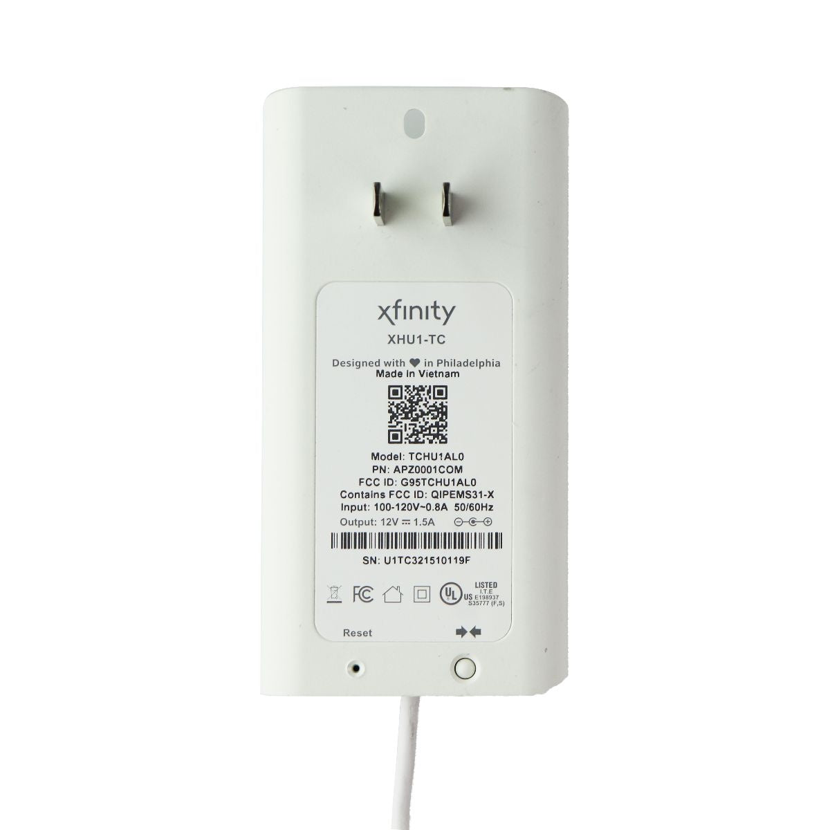 Xfinity XHU1-TC (12V/1.5A) Wall Power Adapter (10FT) TCHU1AL0 - White Multipurpose Batteries & Power - Multipurpose AC to DC Adapters Xfinity - Simple Cell Bulk Wholesale Pricing - USA Seller